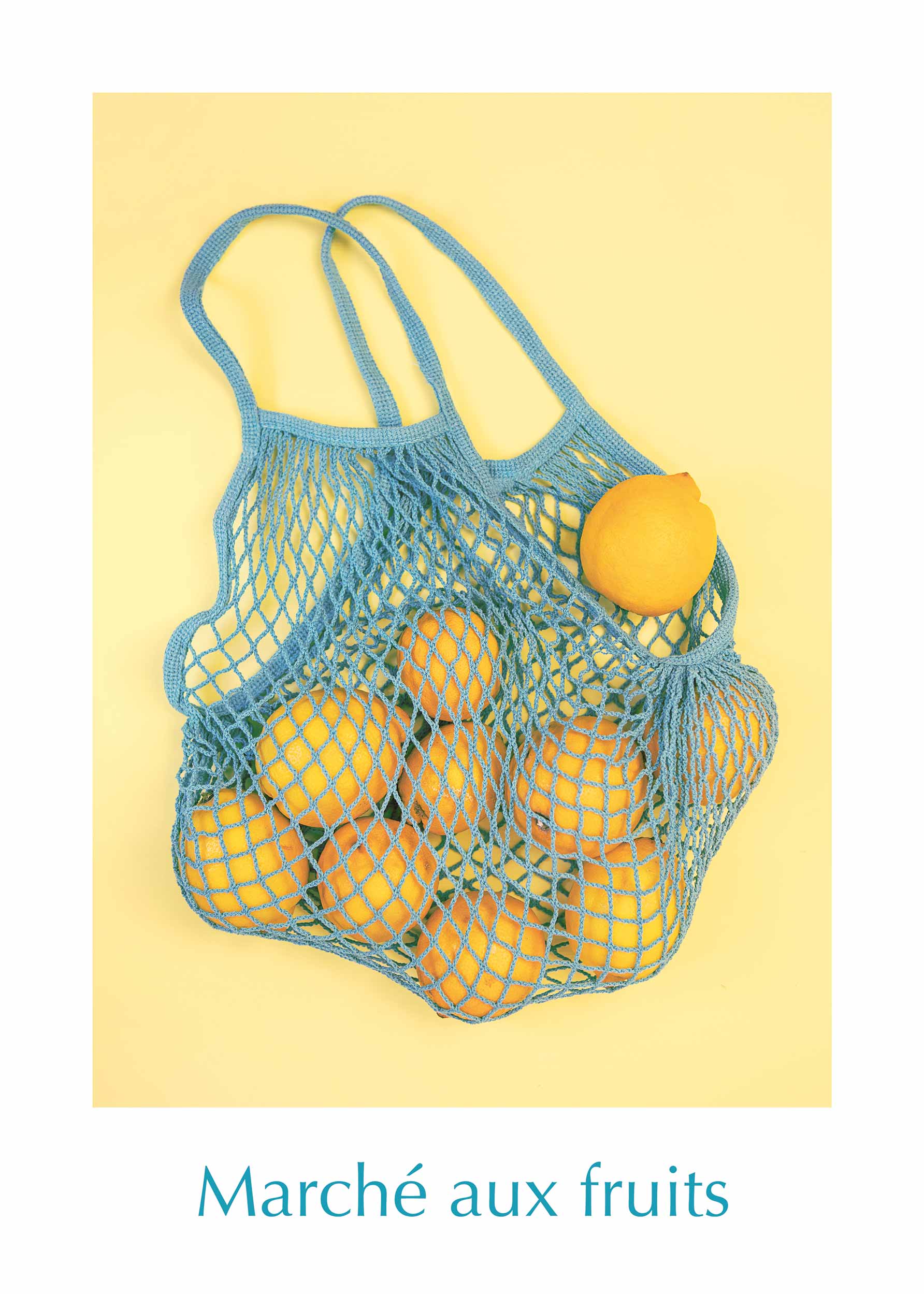 Lemons in a Net Bag Poster - Food-Grafik (50x70 cm)
