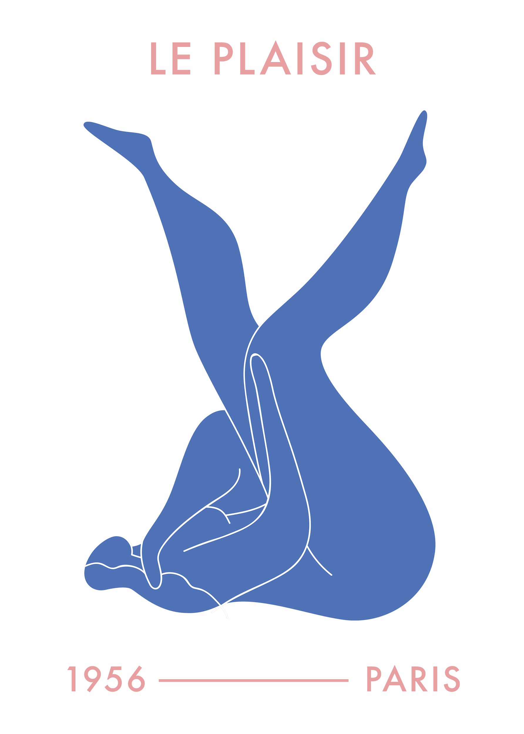 Le Plaisir poster - Figure line art (30x40 cm)
