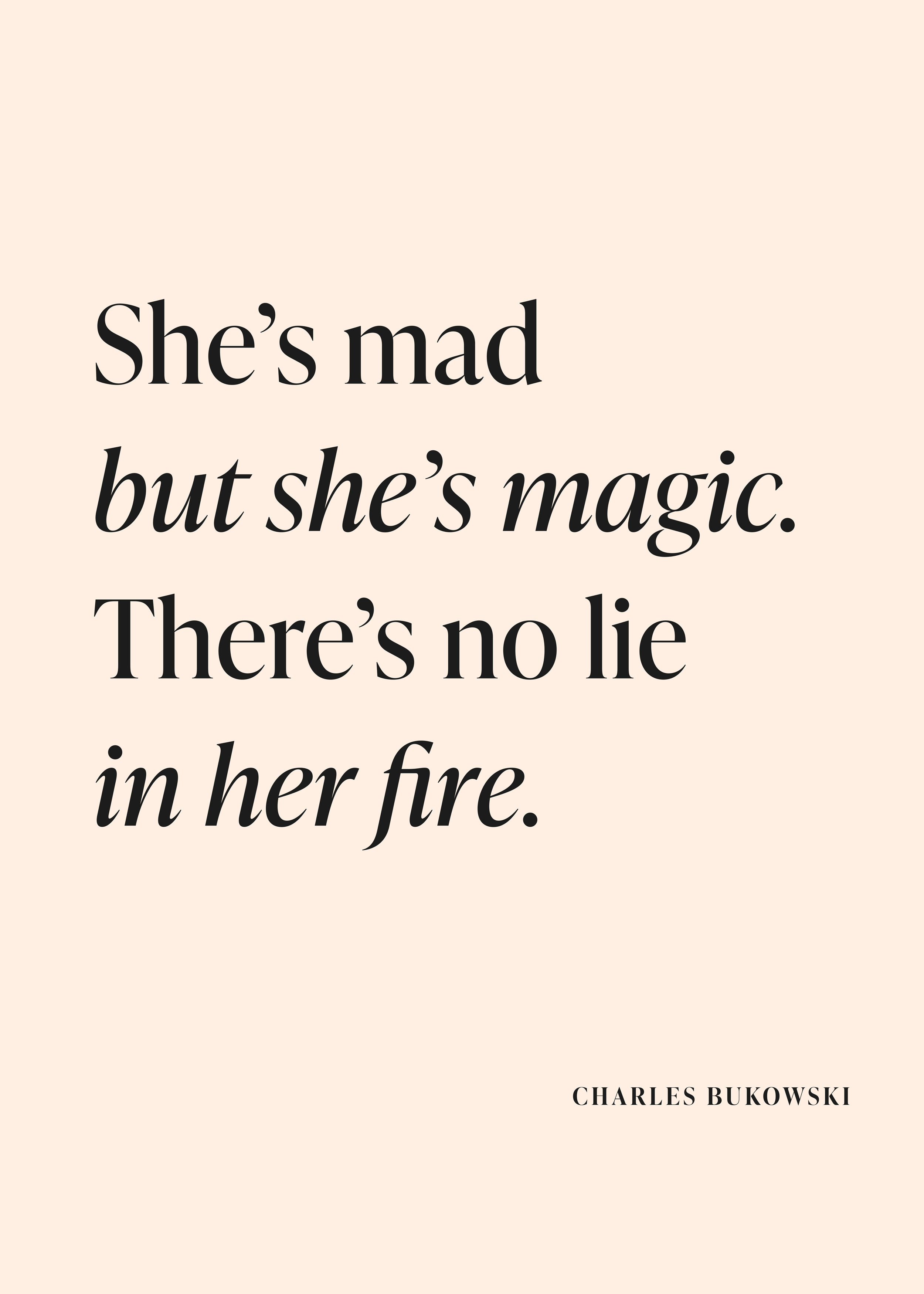 She's Mad but She's Magic plakat - Citat illustration (50x70 cm)