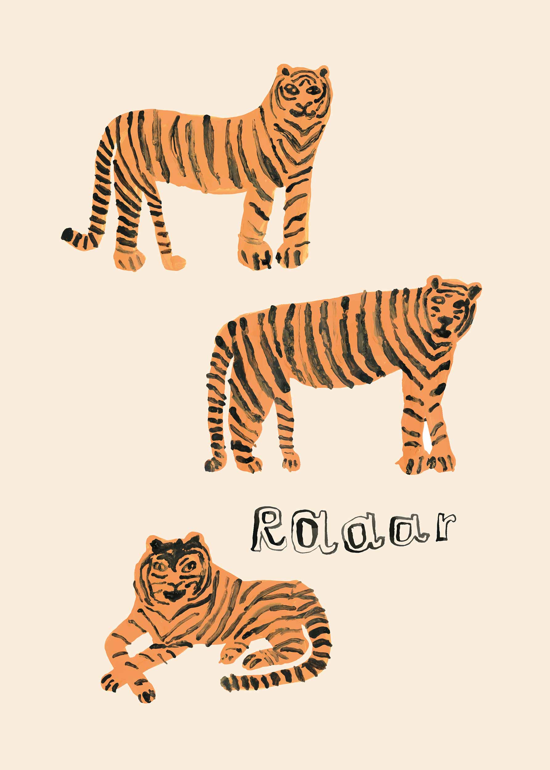 Tiger's Roar poster - Tierillustration (21x30 cm)