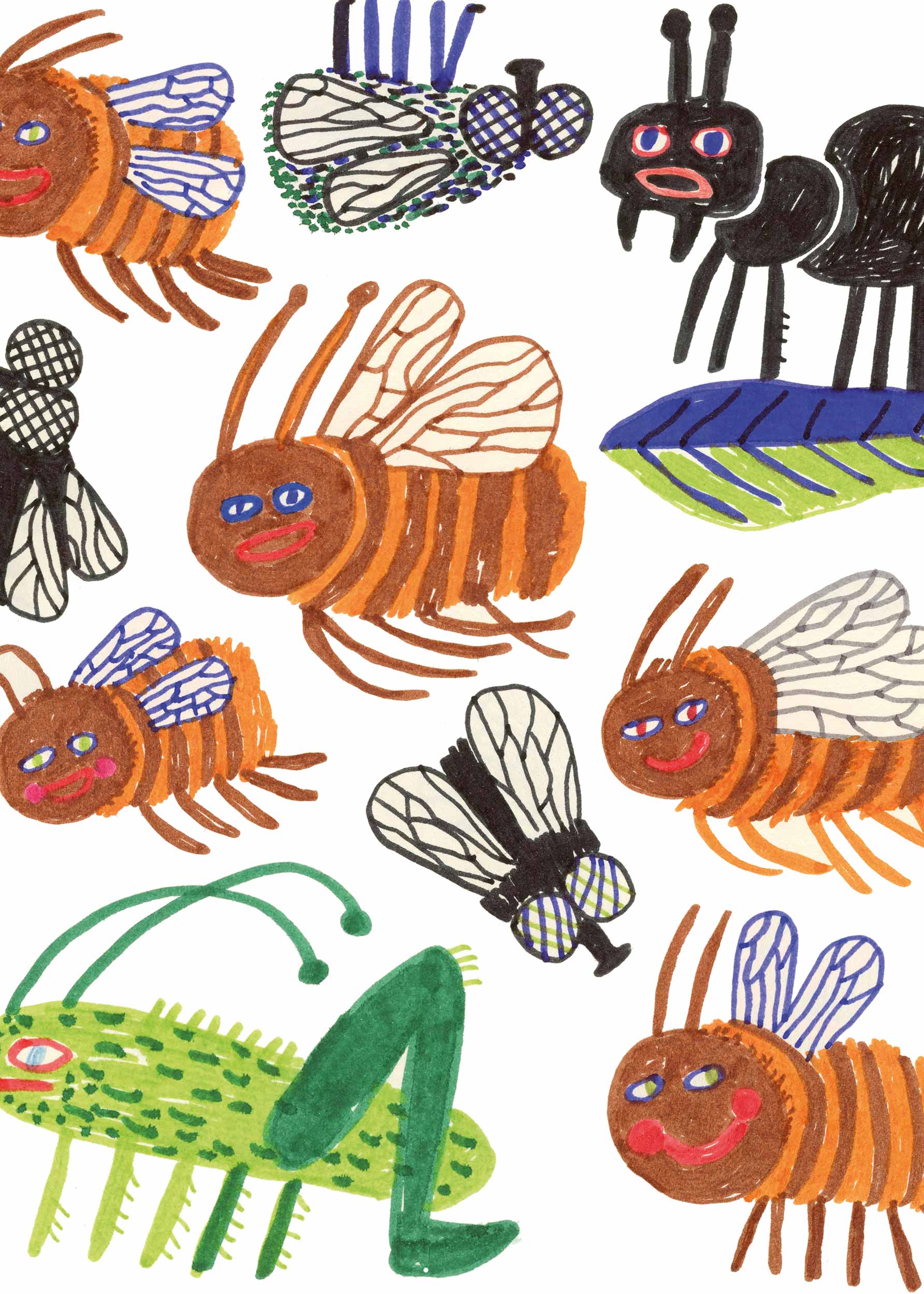 Buzz Buzz Poster - Insektenillustration (50x70 cm)