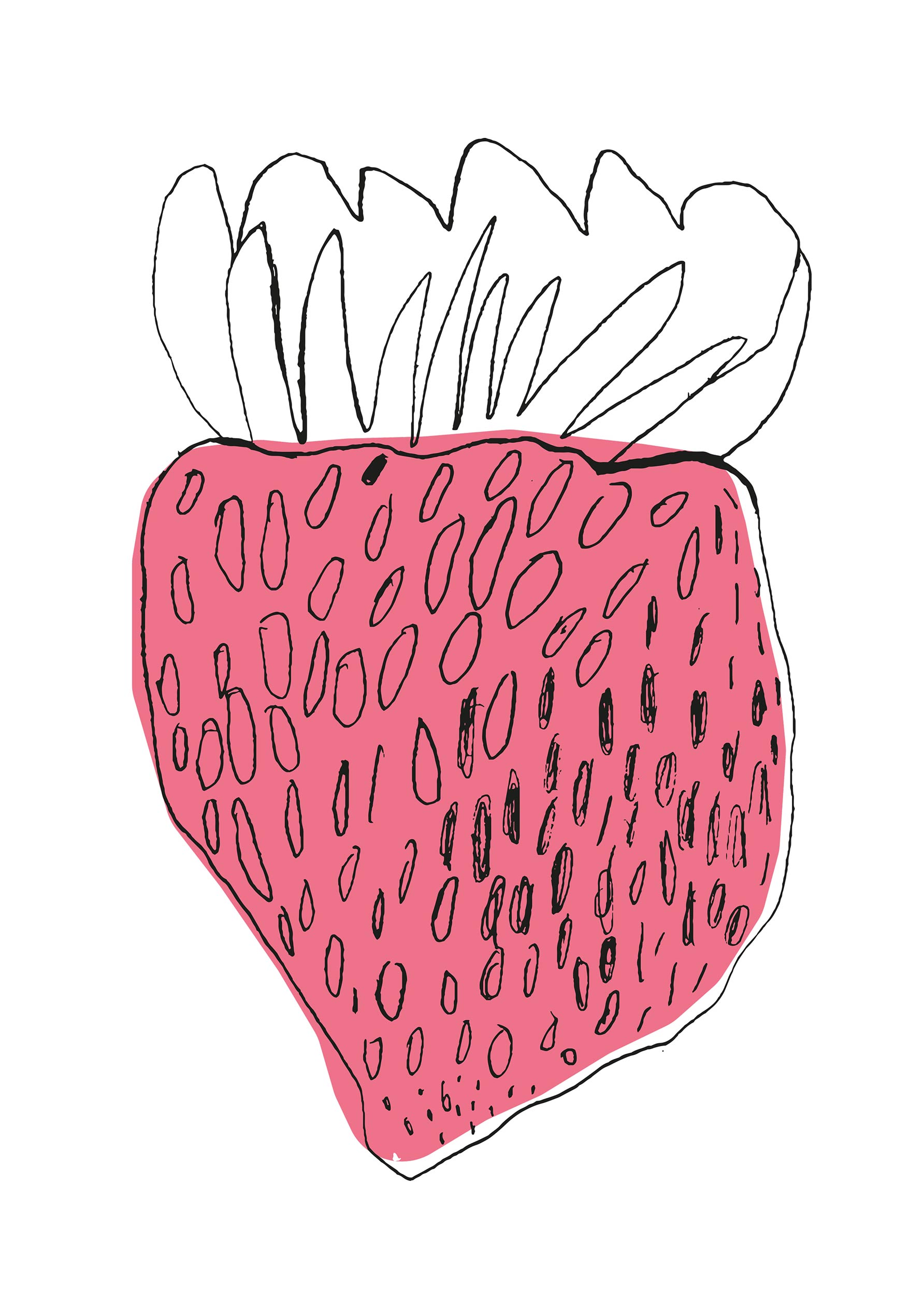 Strawberry Field Poster - Strawberry illustration (50x70 cm)