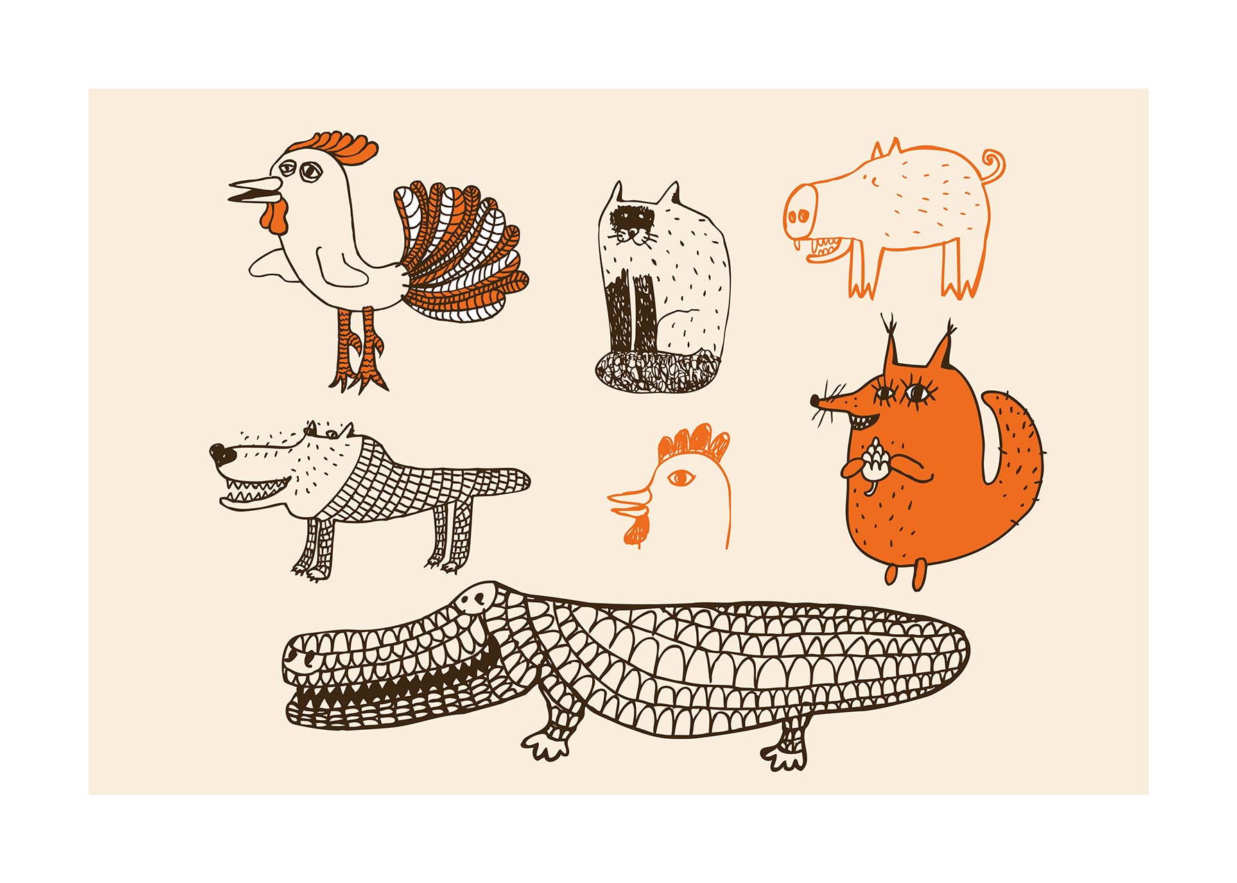 The Animal Farm poster - Animal illustration (50x70 cm)