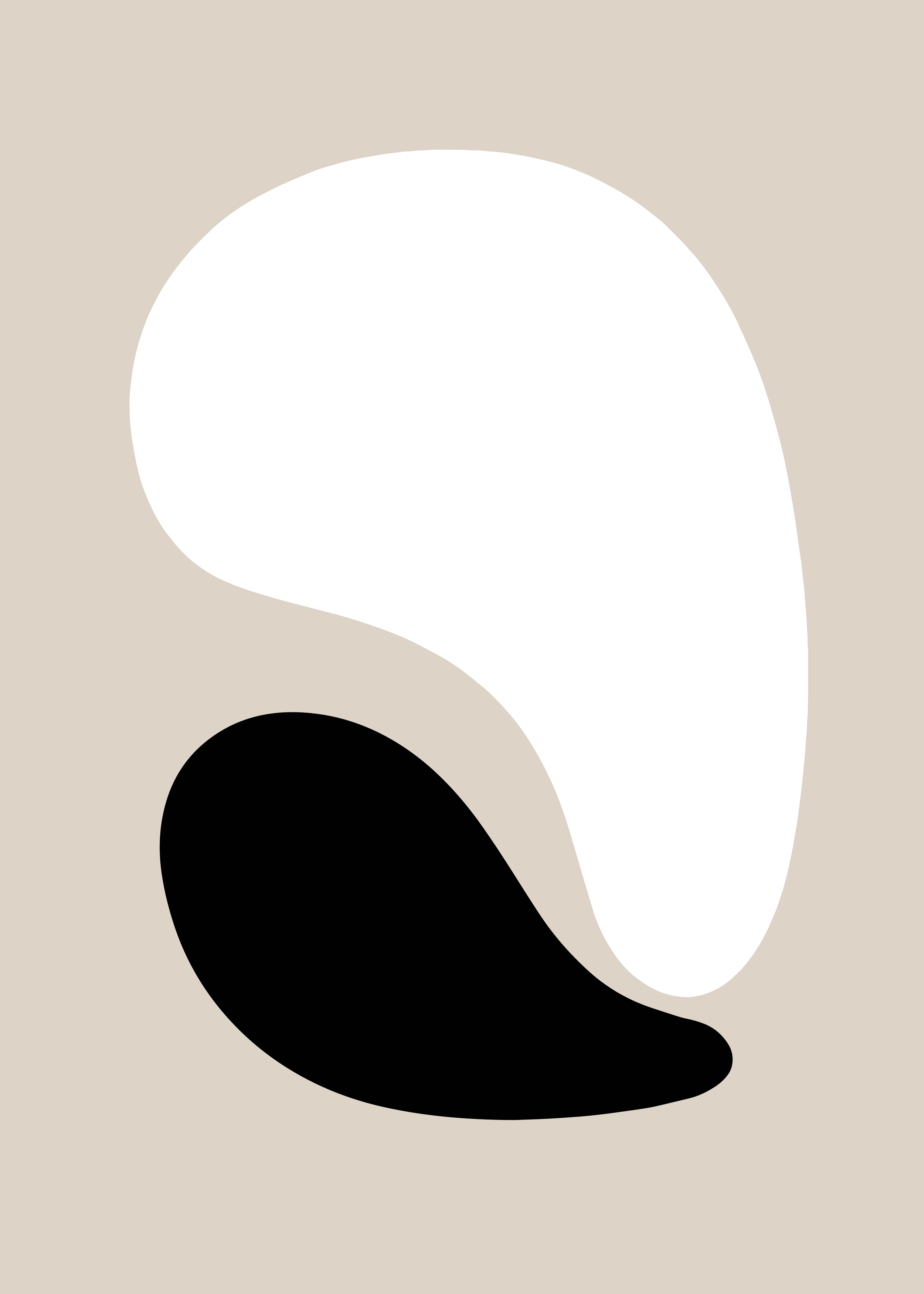 Soft Shapes One Poster - Abstrakte Grafik (70x100 cm)