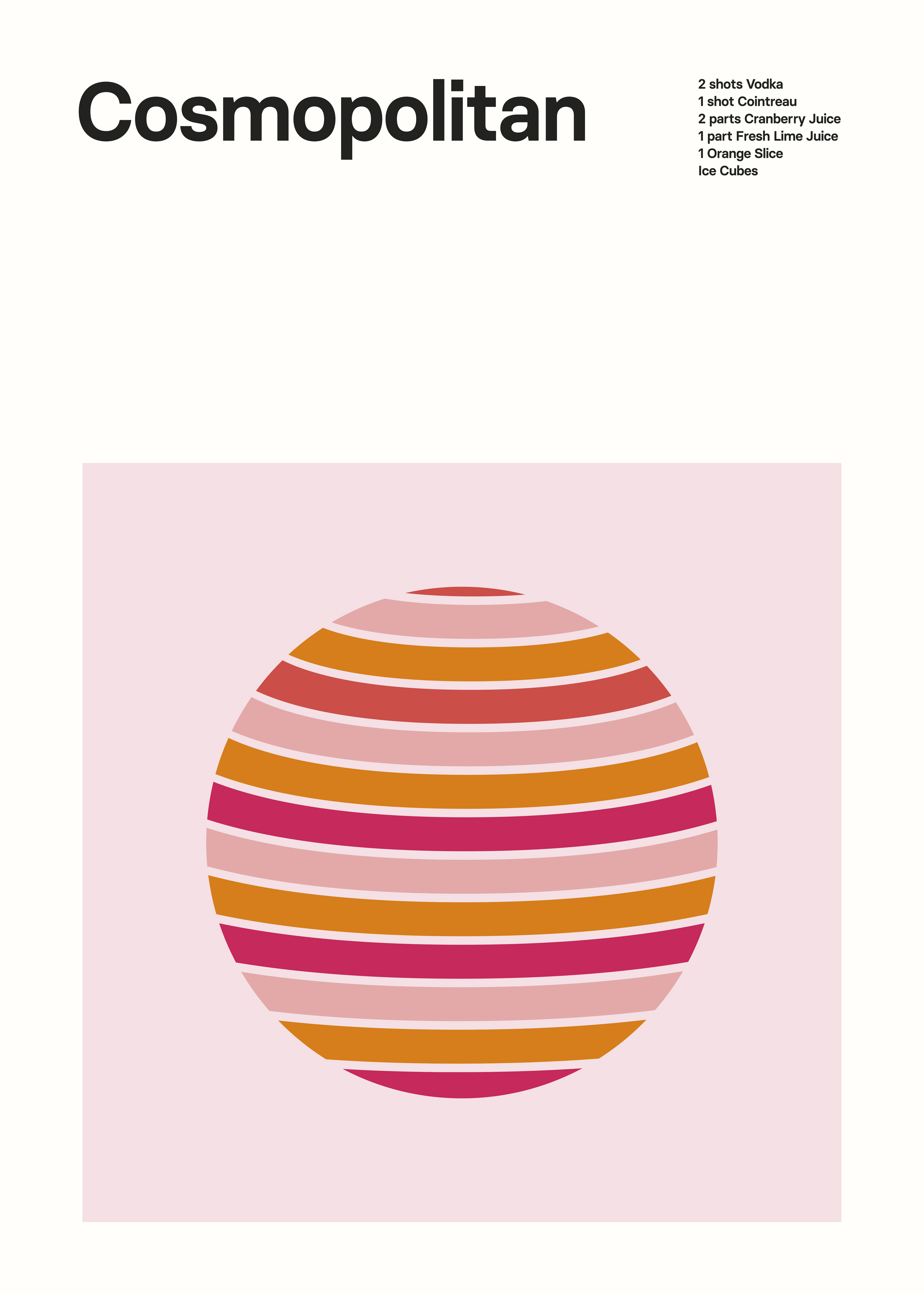 Cosmopolitan poster - Drink illustration (30x40 cm)