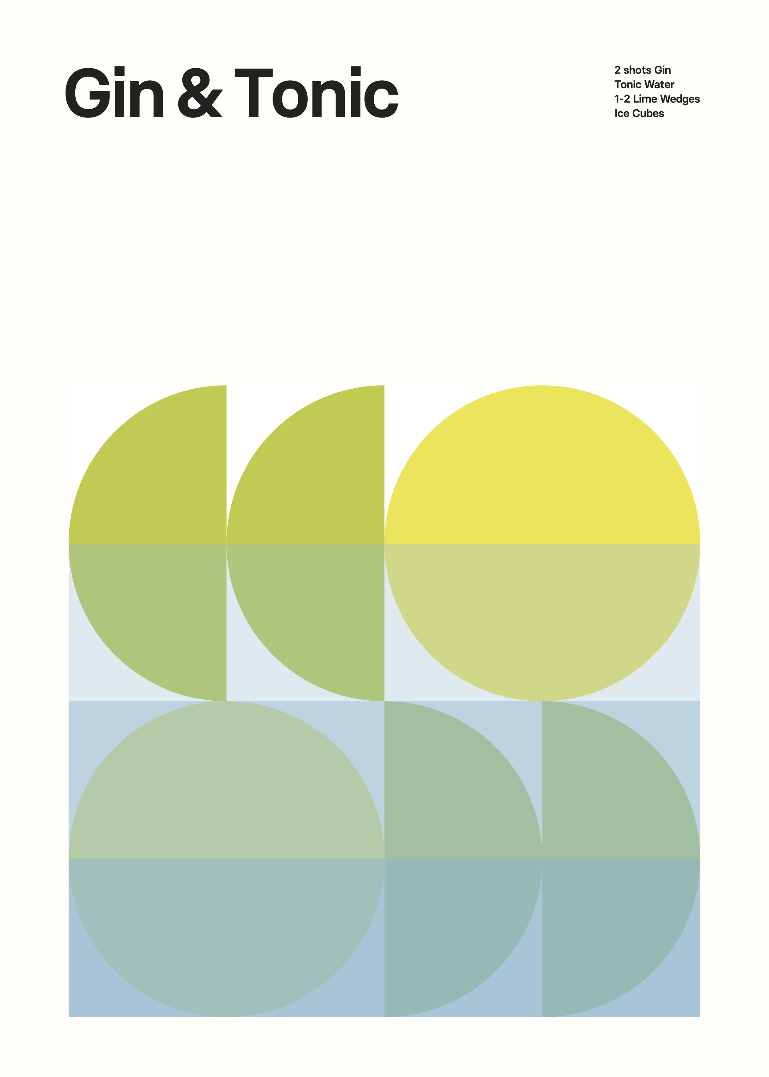 Gin & Tonic poster - Drink illustration (30x40 cm)