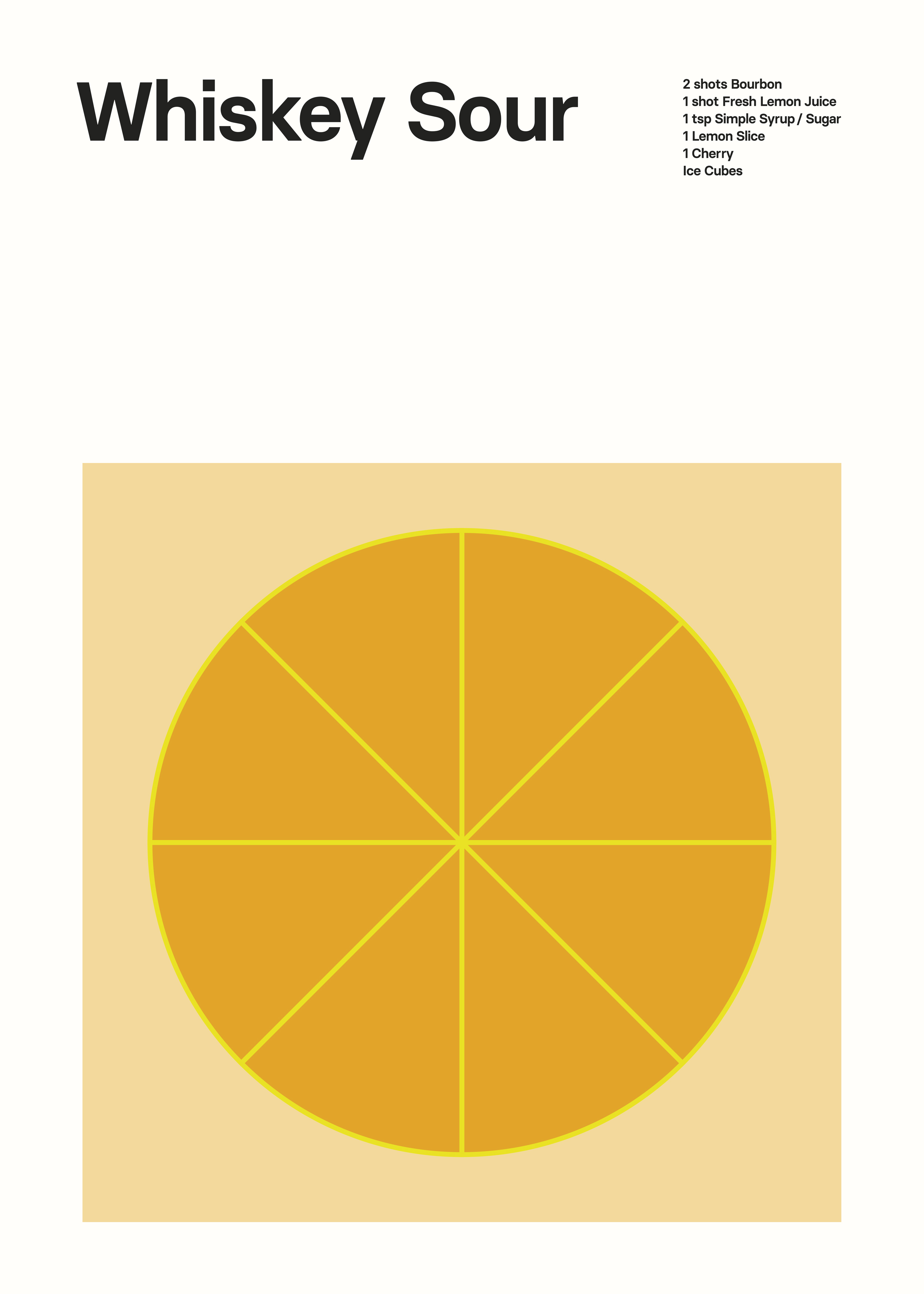Whiskey Sour Poster - Drink illustration (30x40 cm)