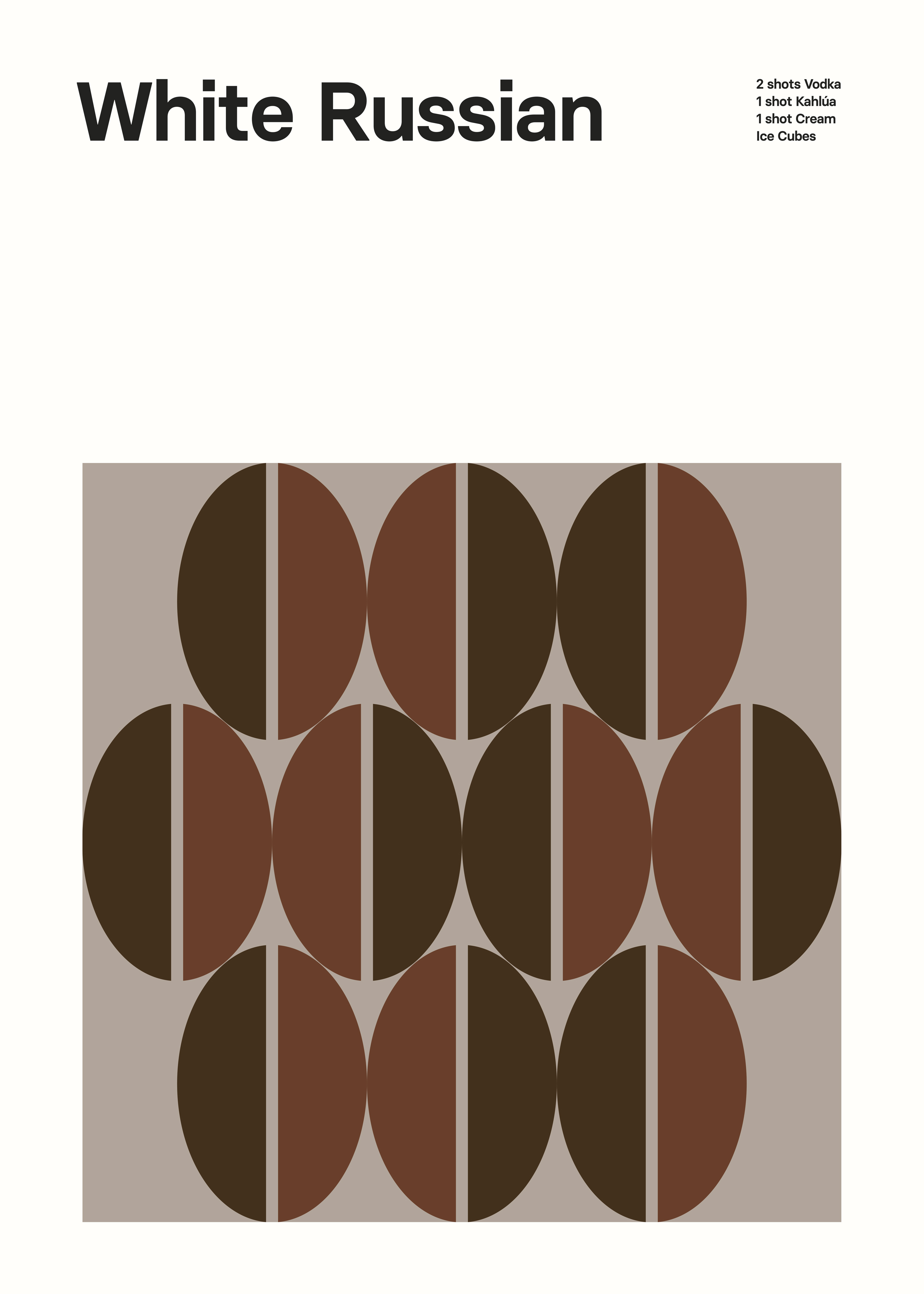 White Russian poster - Dryckesillustration (50x70 cm)