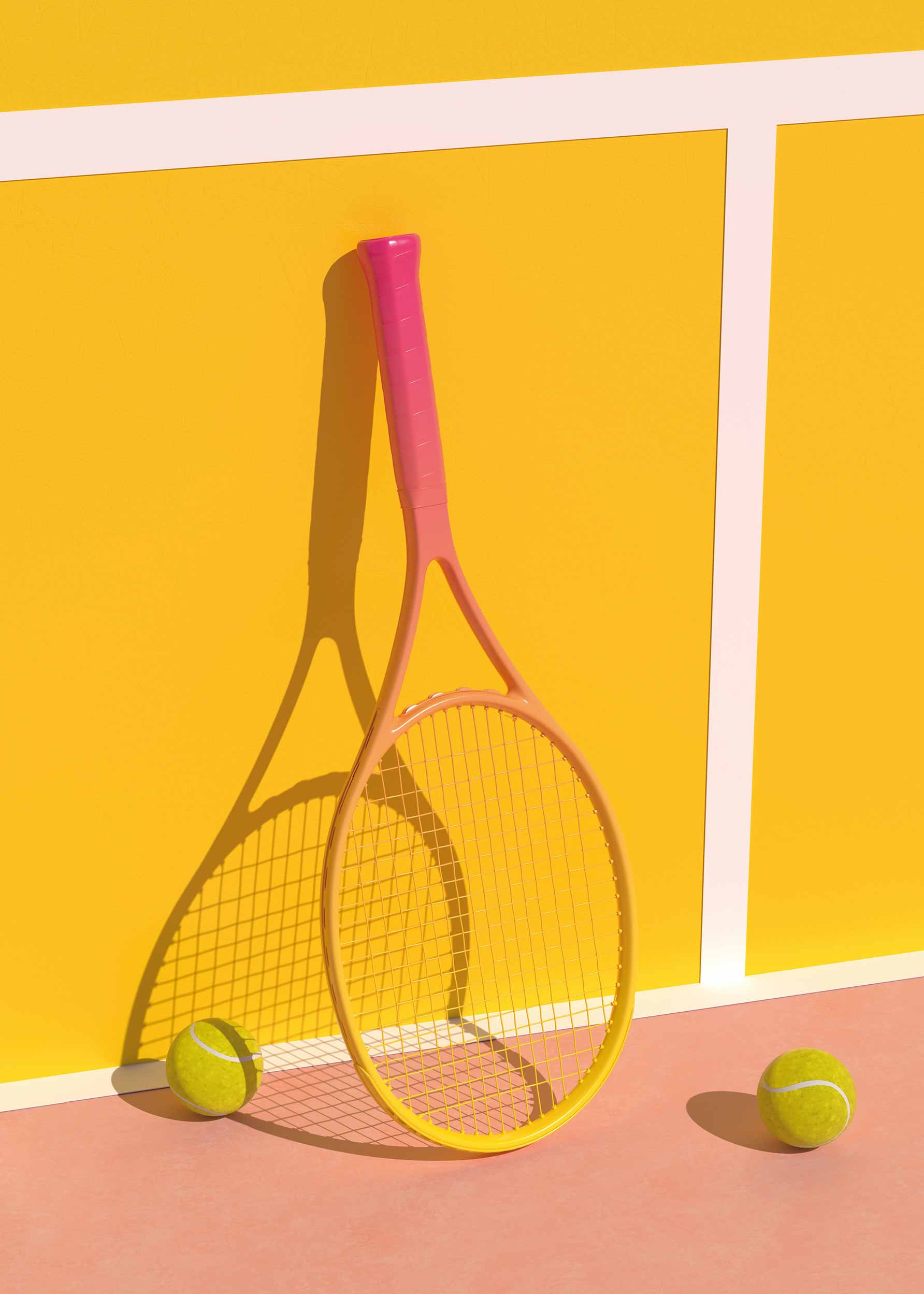 Tennis Session Poster - Tennisillustration (50x70 cm)