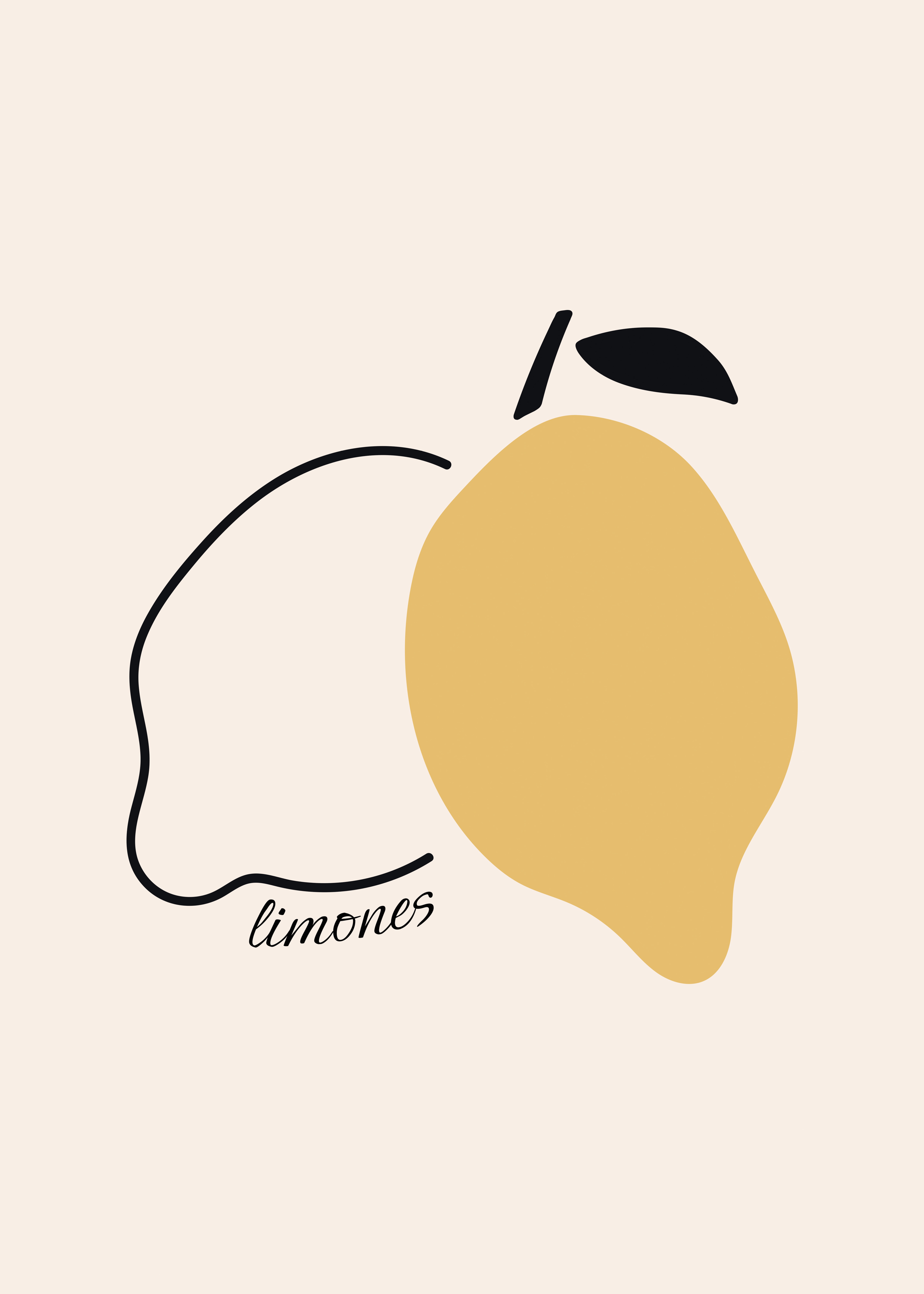 Limones Poster - Fruit illustration (50x70 cm)