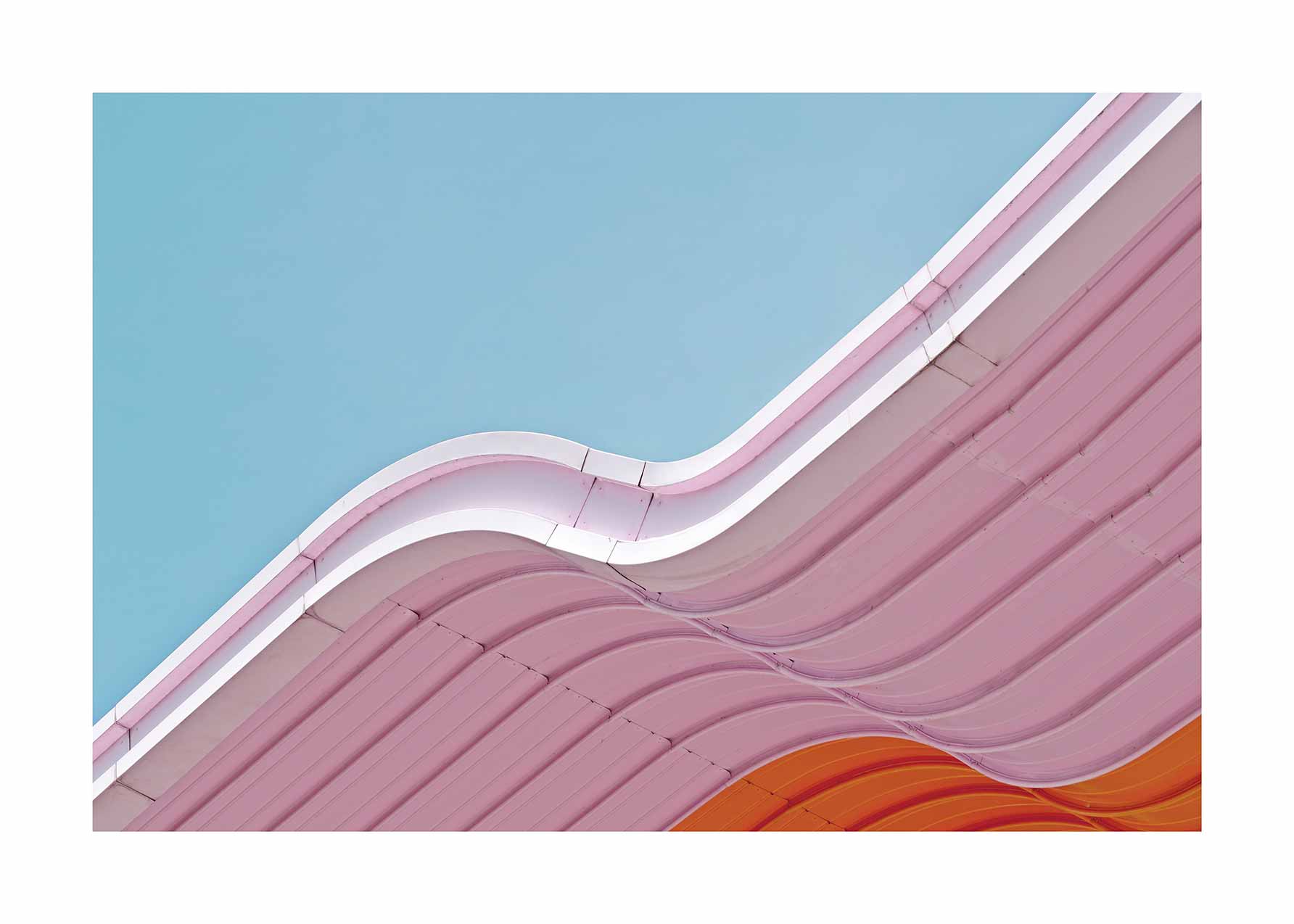 Pink Roof plakat - Arkitekturillustration (50x70 cm)