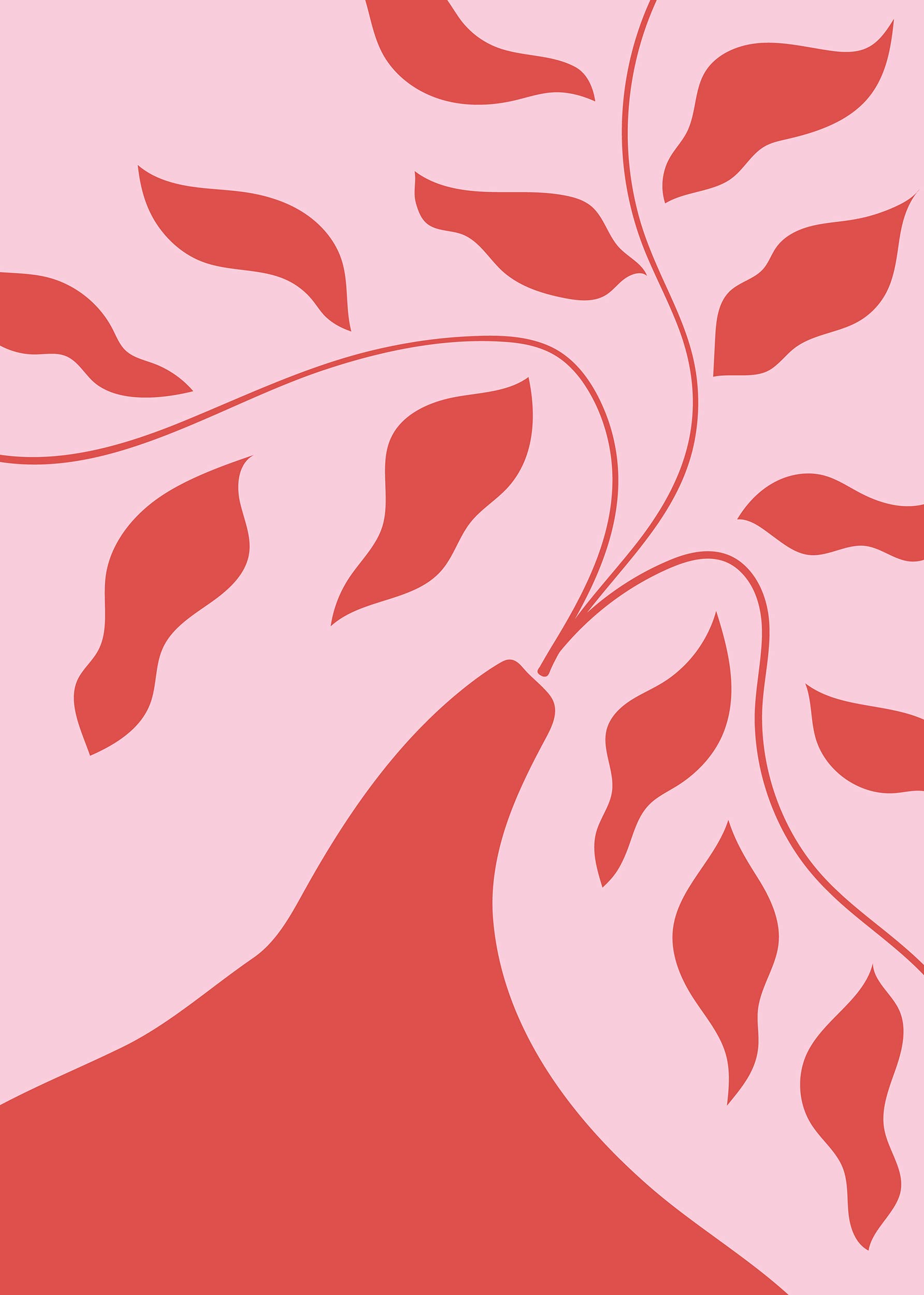 Red Wildflowers Poster - Botanische Illustration (30x40 cm)