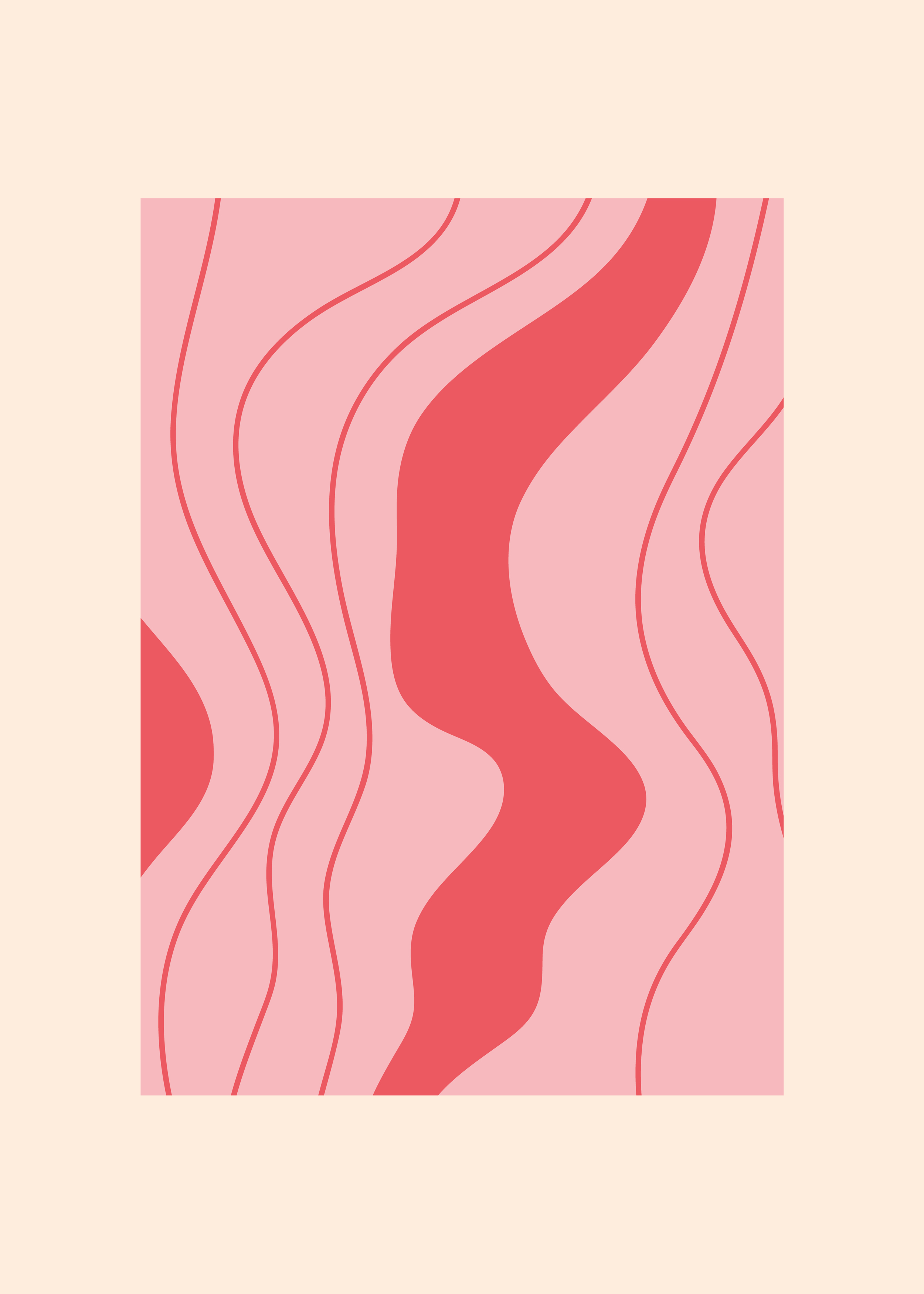 Flowy Lines poster - Abstrakt illustration (50x70 cm)