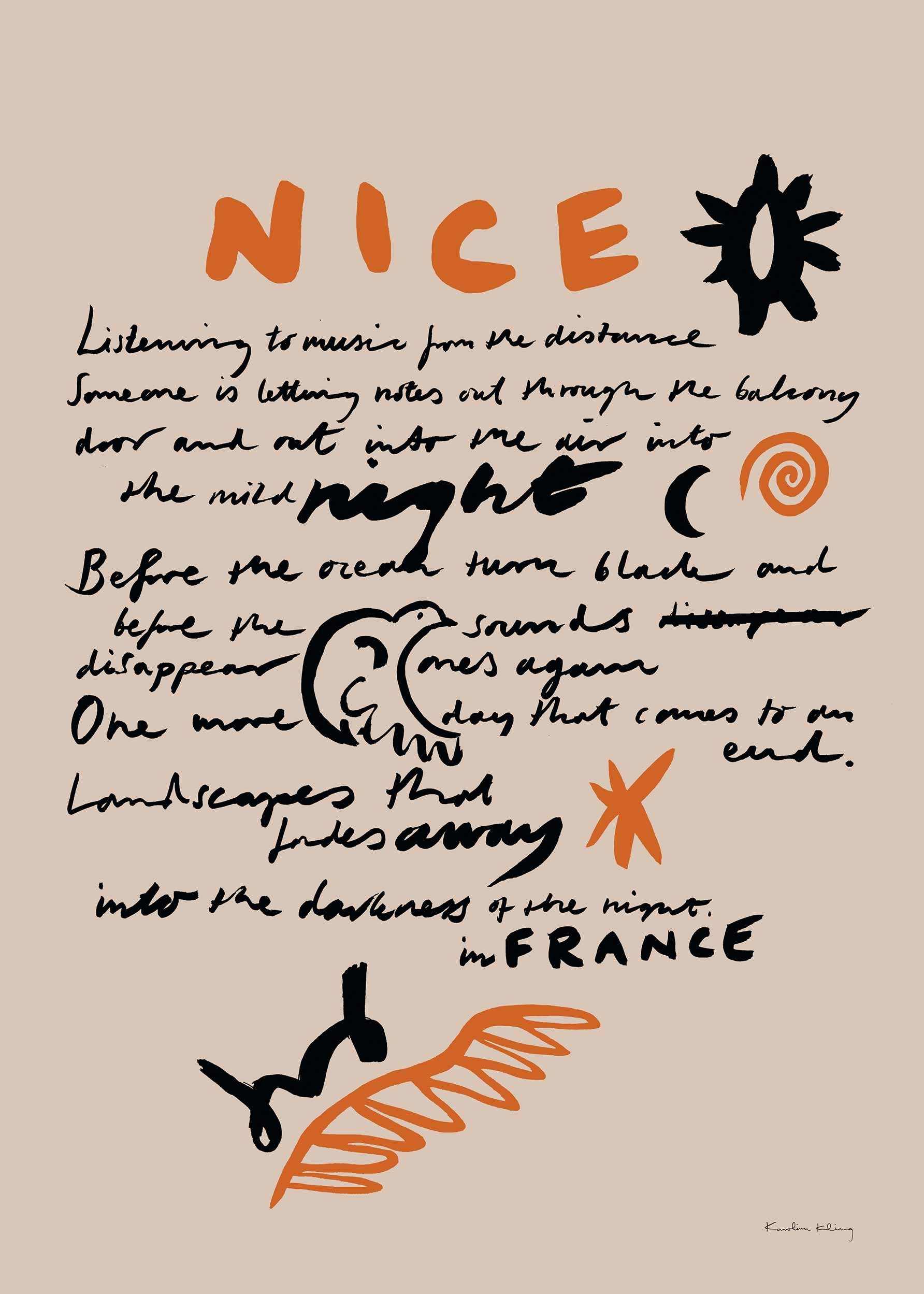 A Summer Night In Nice No.1 poster - Abstract illustration (50x70 cm)