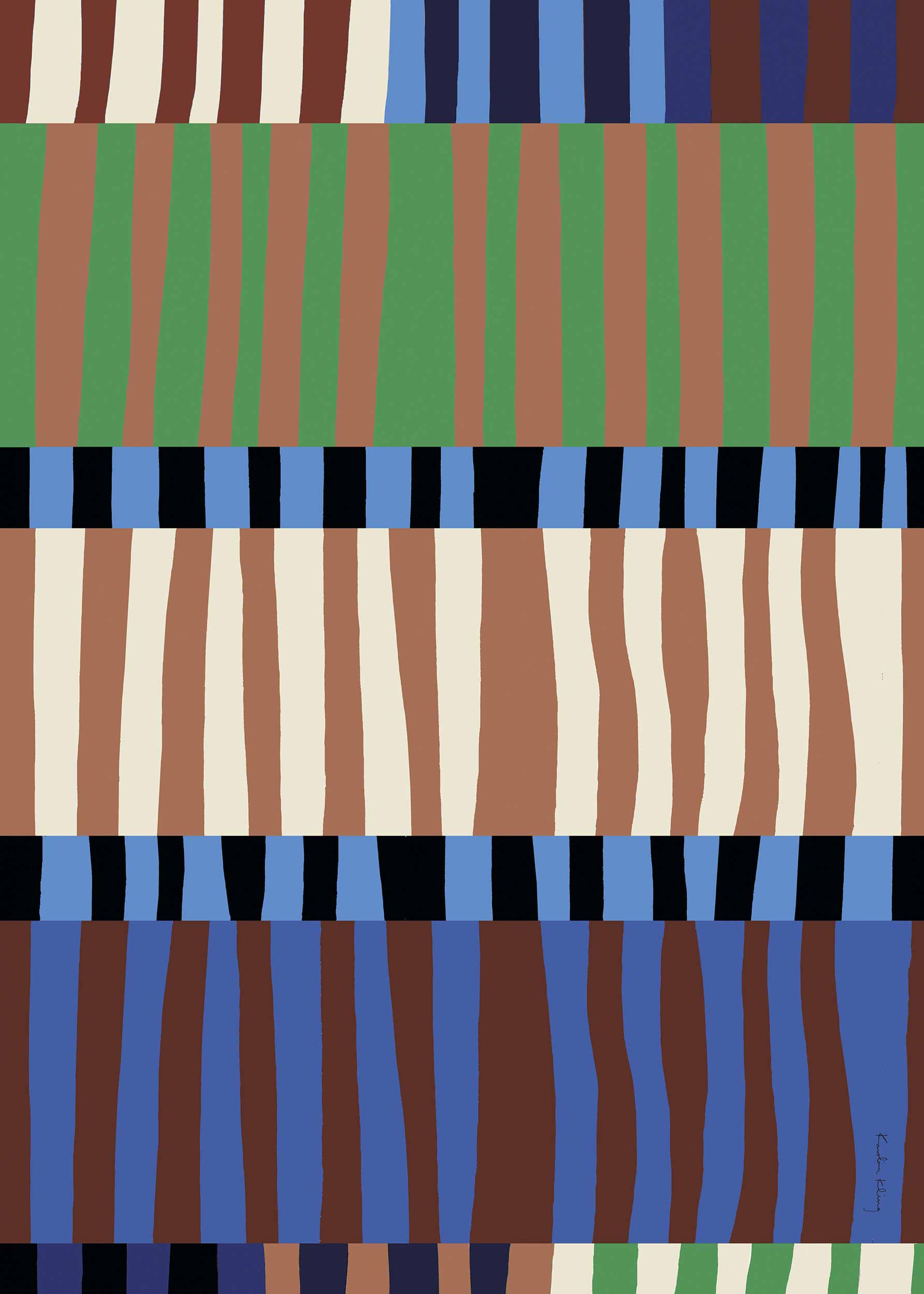 Stripe A Pose No.2 Poster - Abstract illustration (50x70 cm)