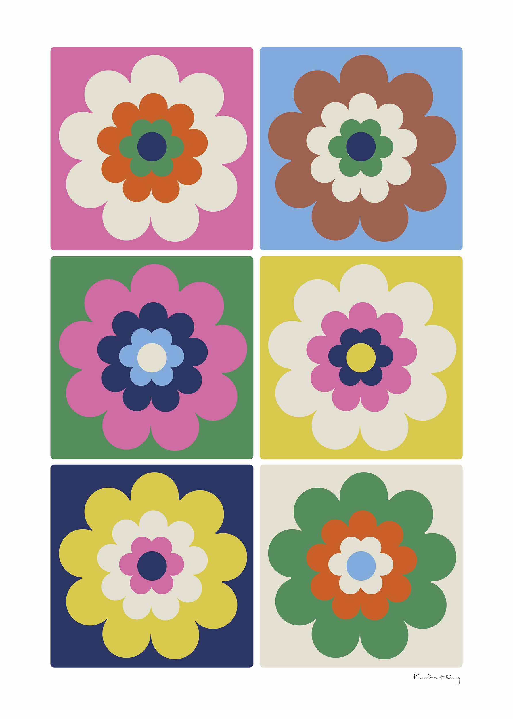 Time For Bloom No.1 Poster - Flower illustration (50x70 cm)