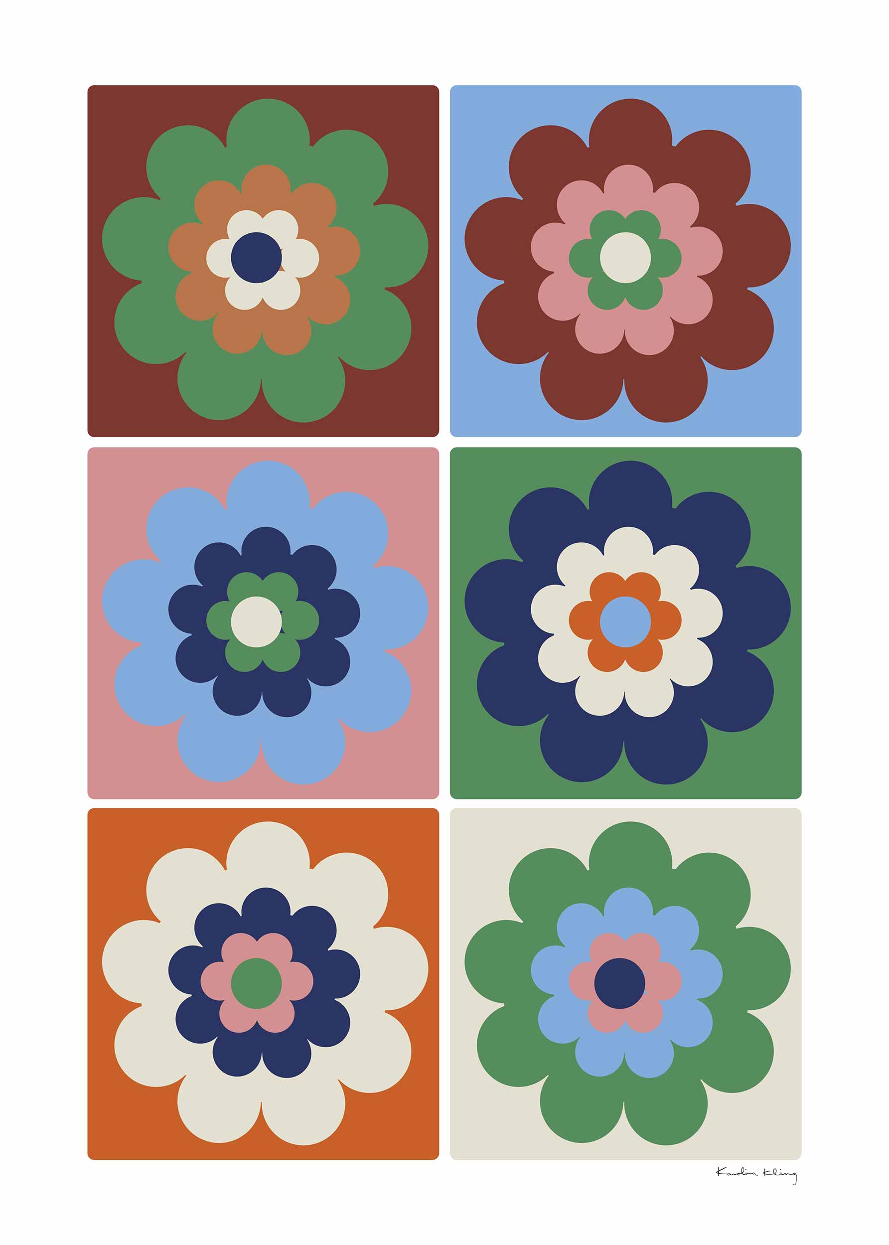 Time For Bloom No.2 Poster - Floral illustration (50x70 cm)