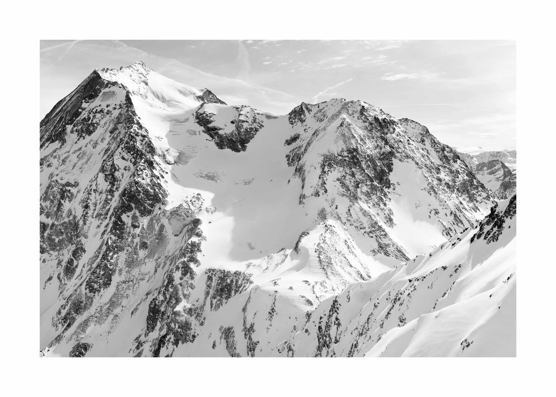 Snow Mountain poster - Black and white alpine landscape photography (30x40 cm)