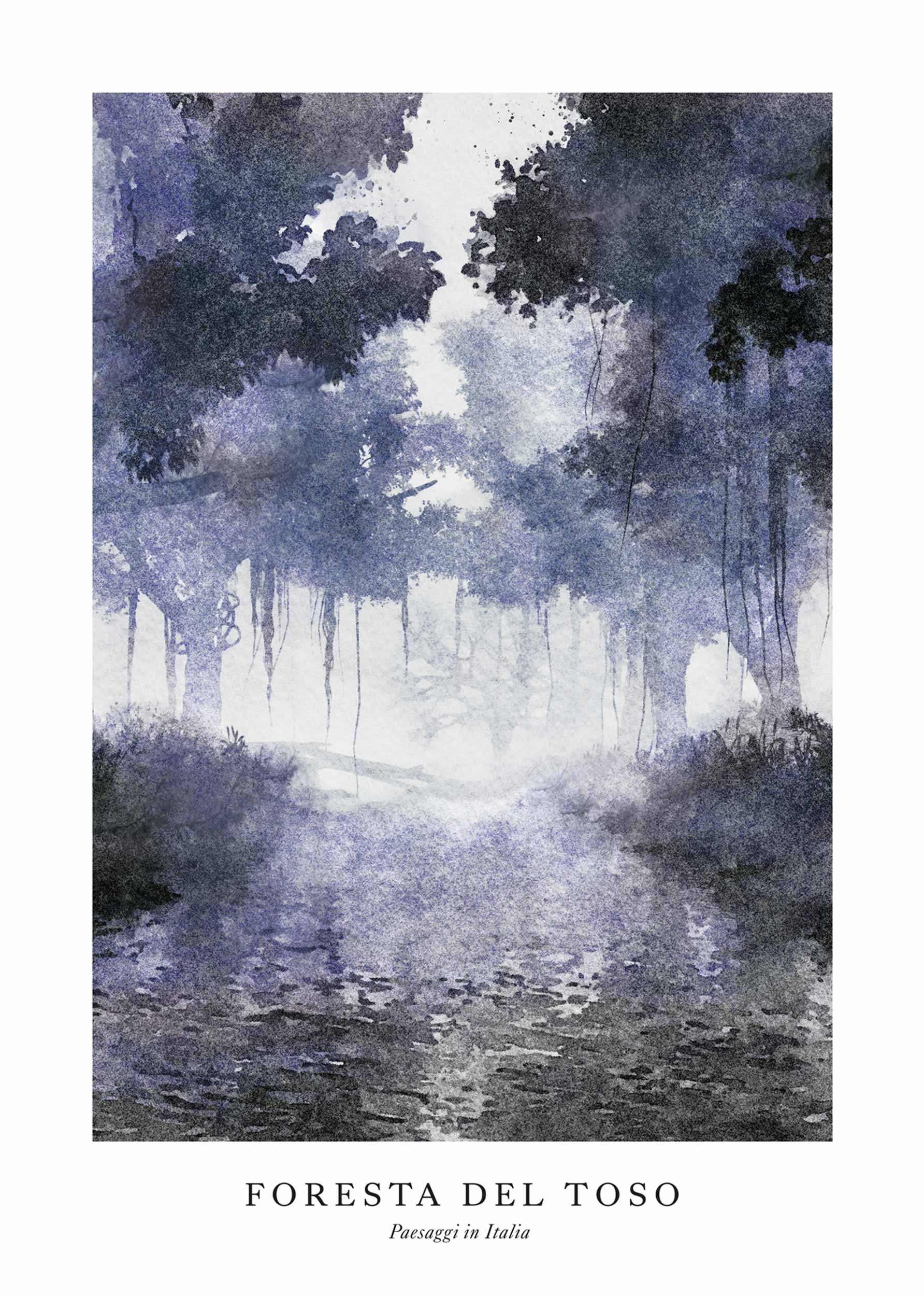 Foresta del Teso poster - Forest illustration (50x70 cm)