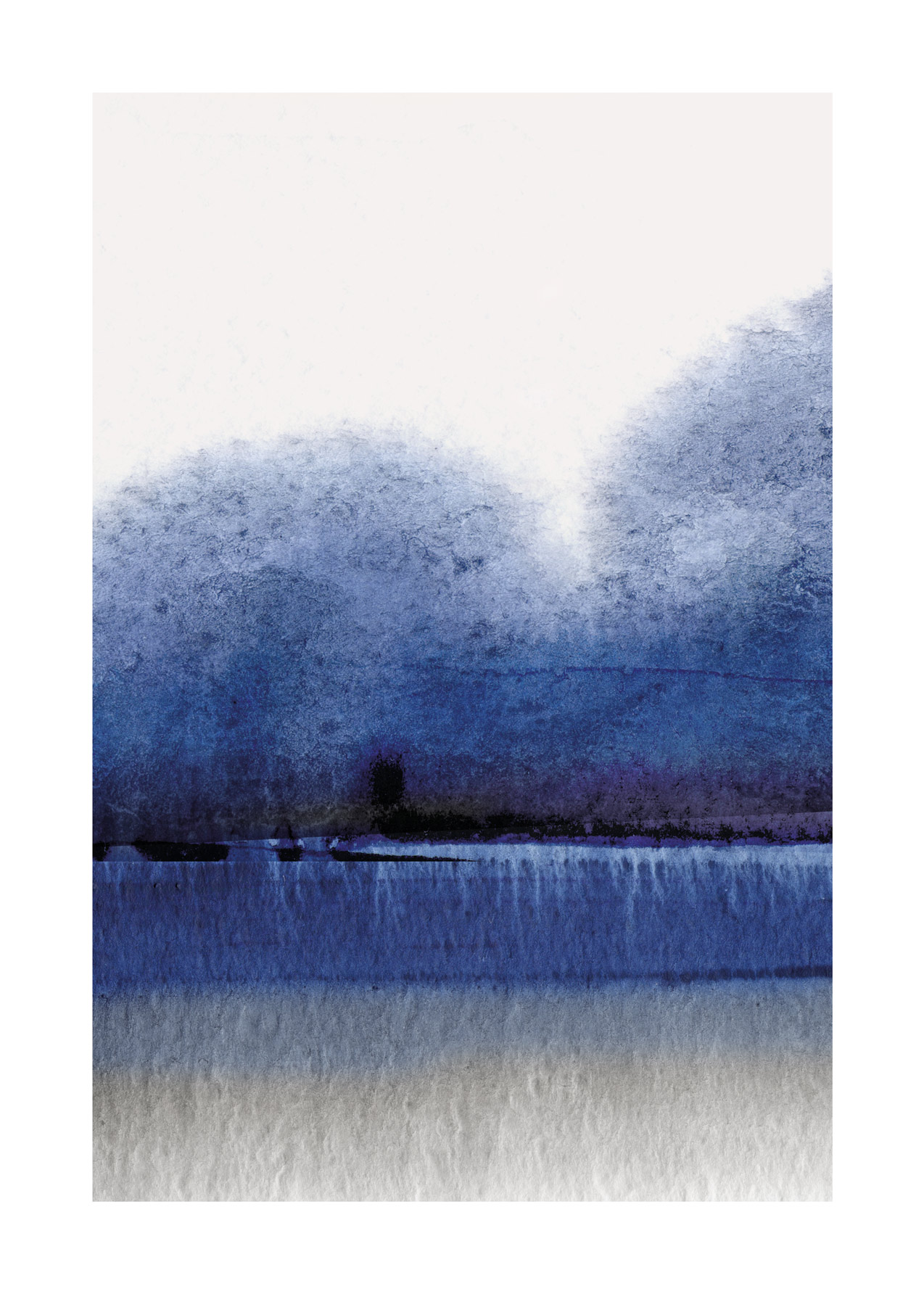 Calm by the Lake Poster - Abstrakte Grafik (50x70 cm)