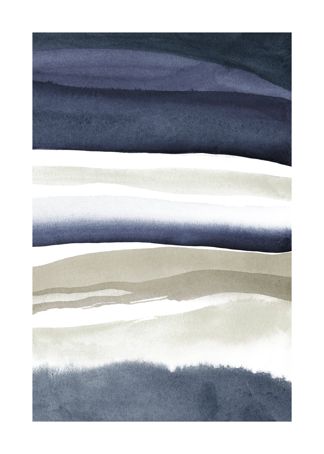 Grainfield In Evening Light Poster - Abstrakte Aquarellgrafik (30x40 cm)