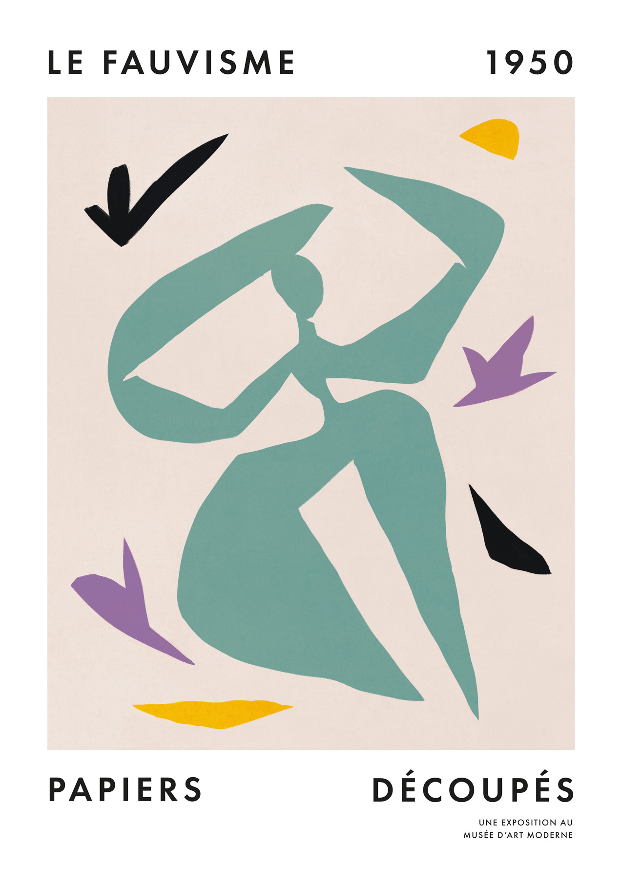 Papiers Découpés Joy Green plakat - Abstrakt illustration (50x70 cm)
