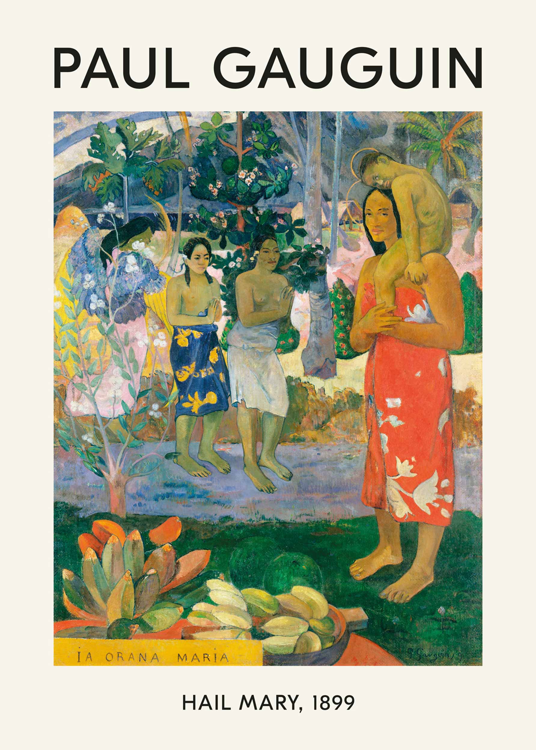 Hail Mary by Paul Gauguin Poster - Figure painting (30x40 cm)