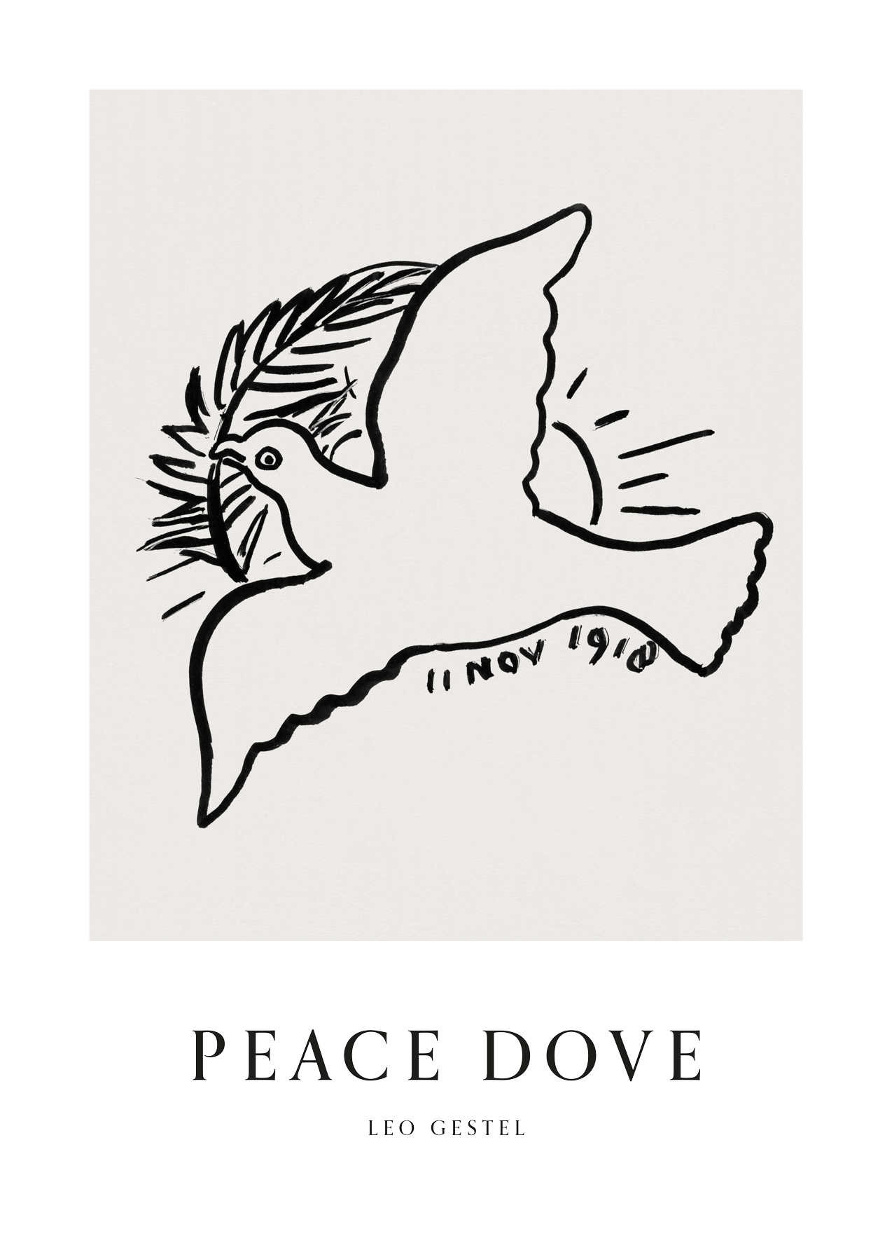 Peace Dove by Leo Gestel Poster - Animal line art (30x40 cm)