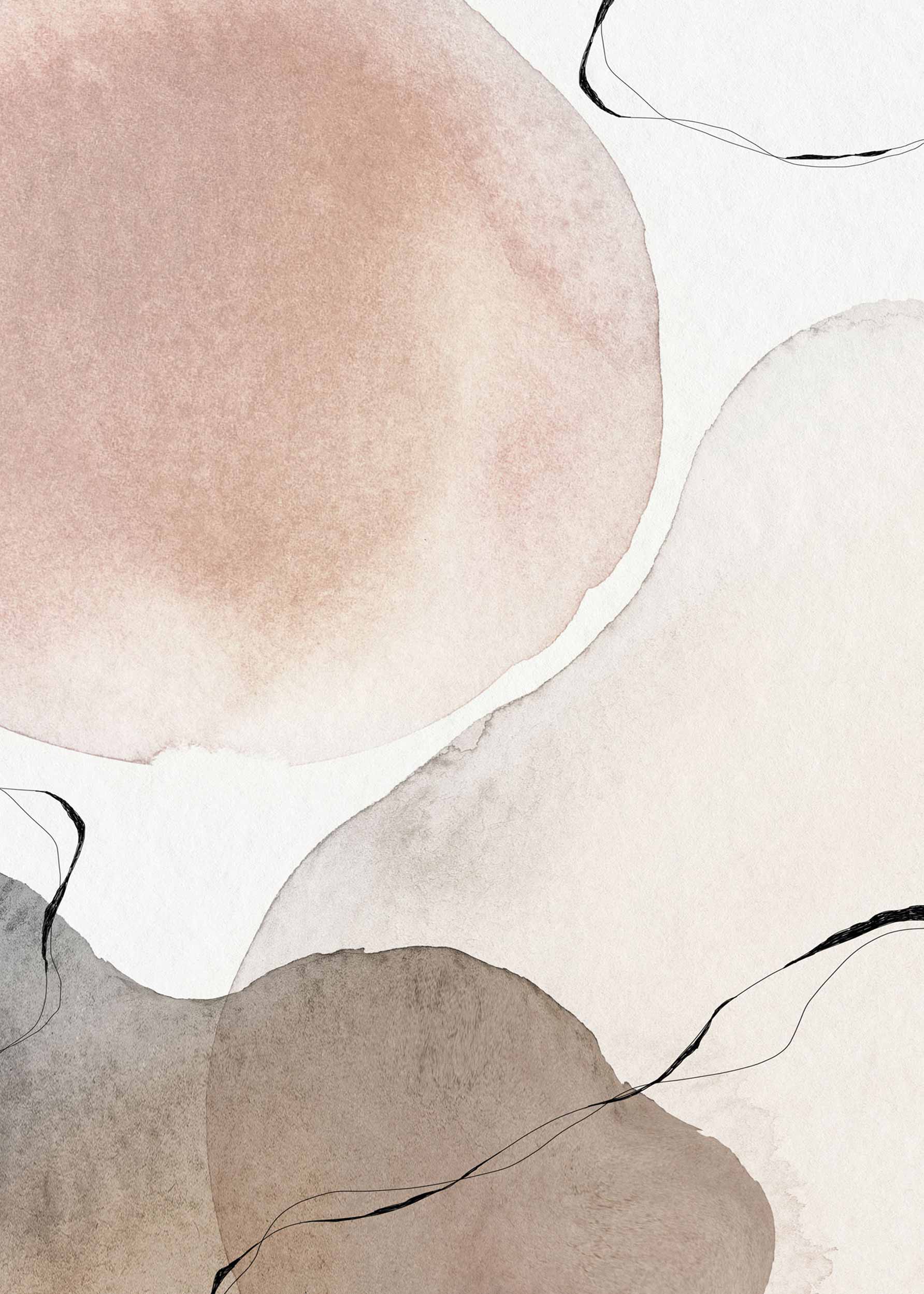 Watercolour Tones No.3 Poster - Abstract watercolour (21x30 cm)