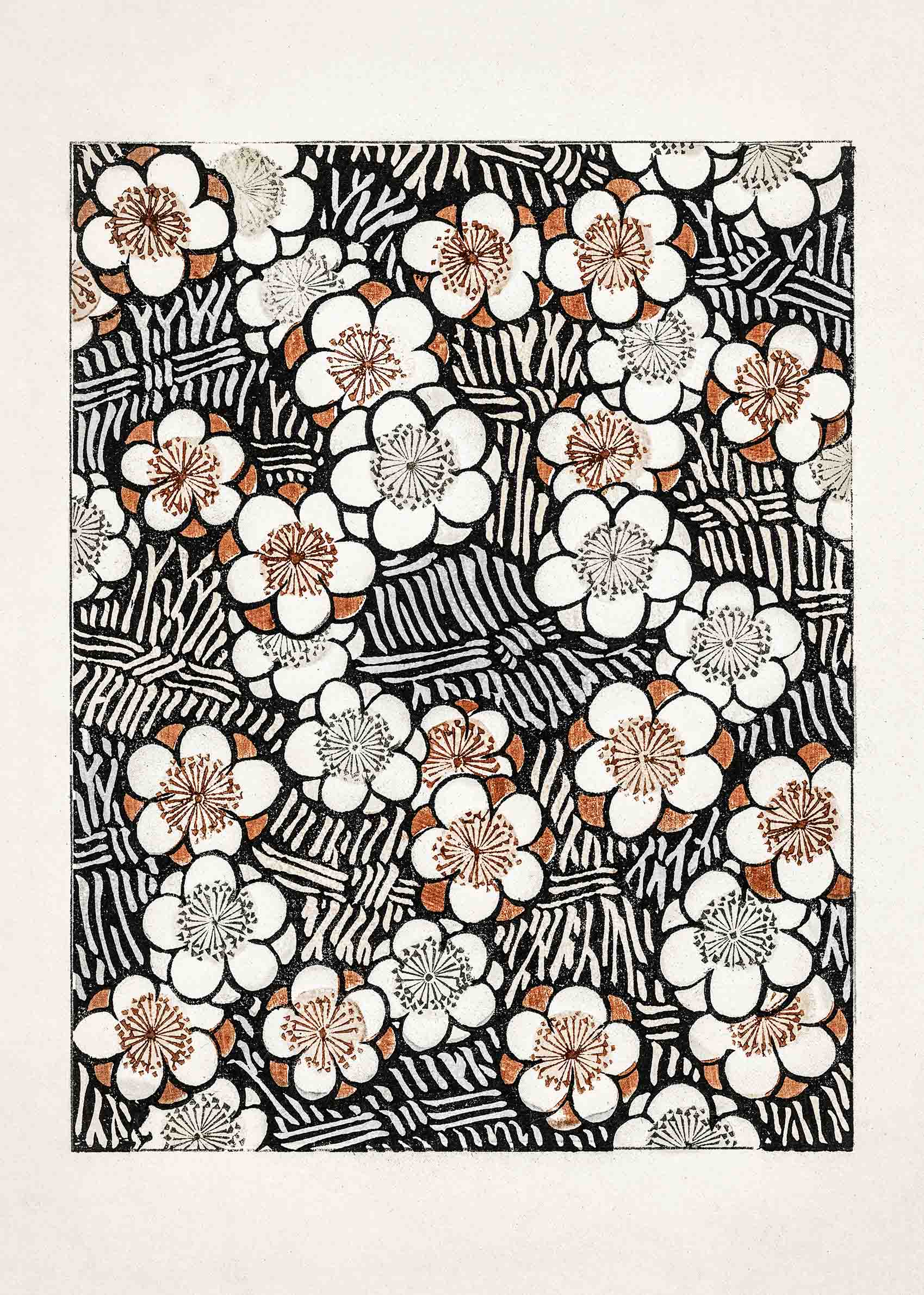Japanese Blossom Pattern poster - Flower illustration (50x70 cm)