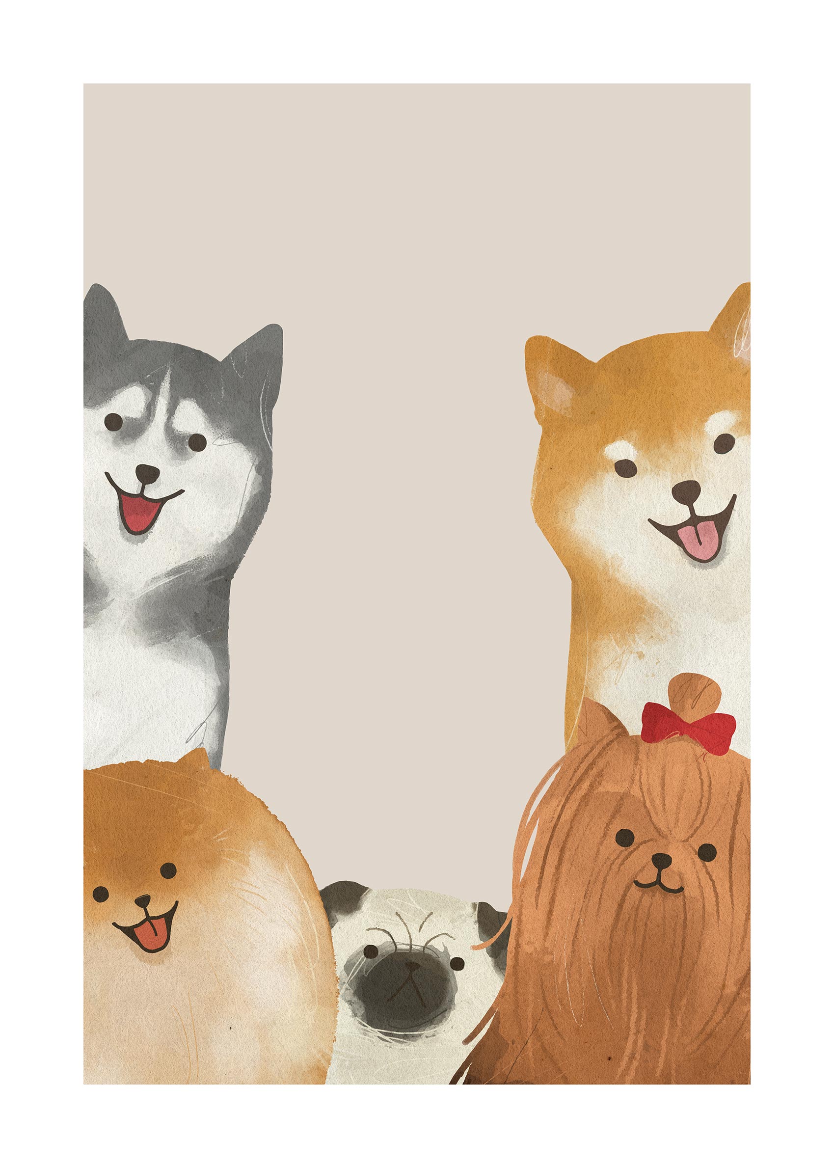 Pooch Portrait Poster - Animal illustration (30x40 cm)