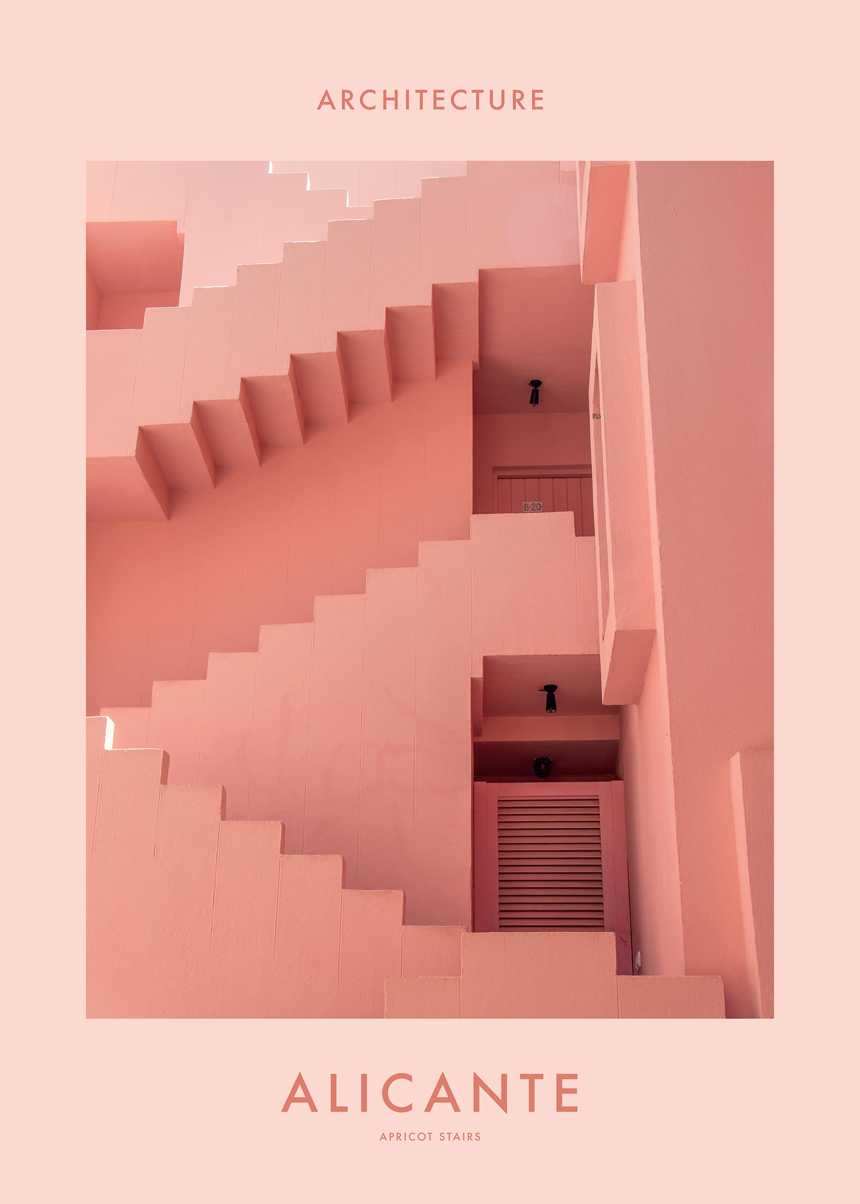 Apricot Stairs Poster - Architekturfotografie (70x100 cm)