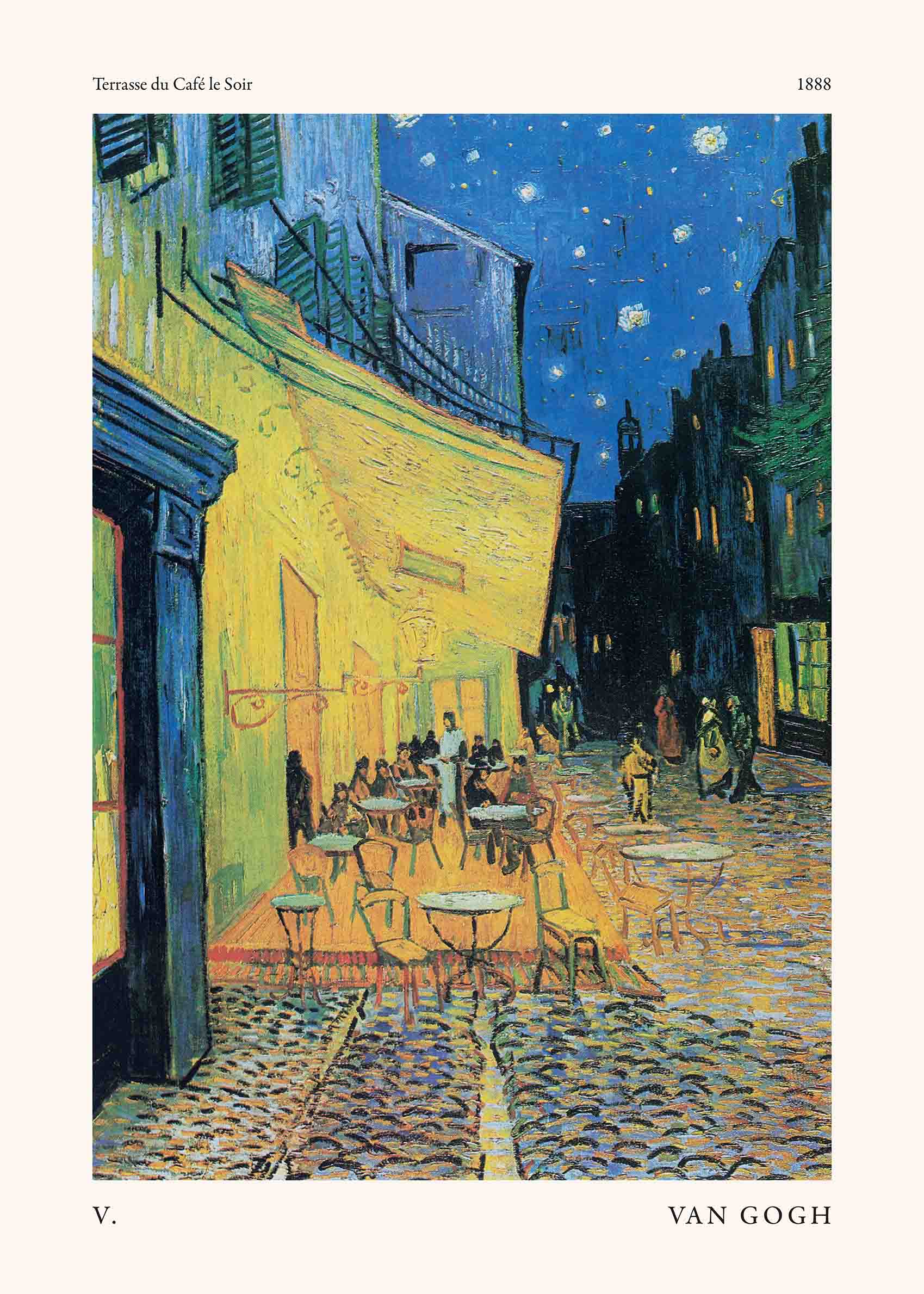 Terrasse du Café le Soir by Vincent van Gogh Poster - Night street painting (30x40 cm)