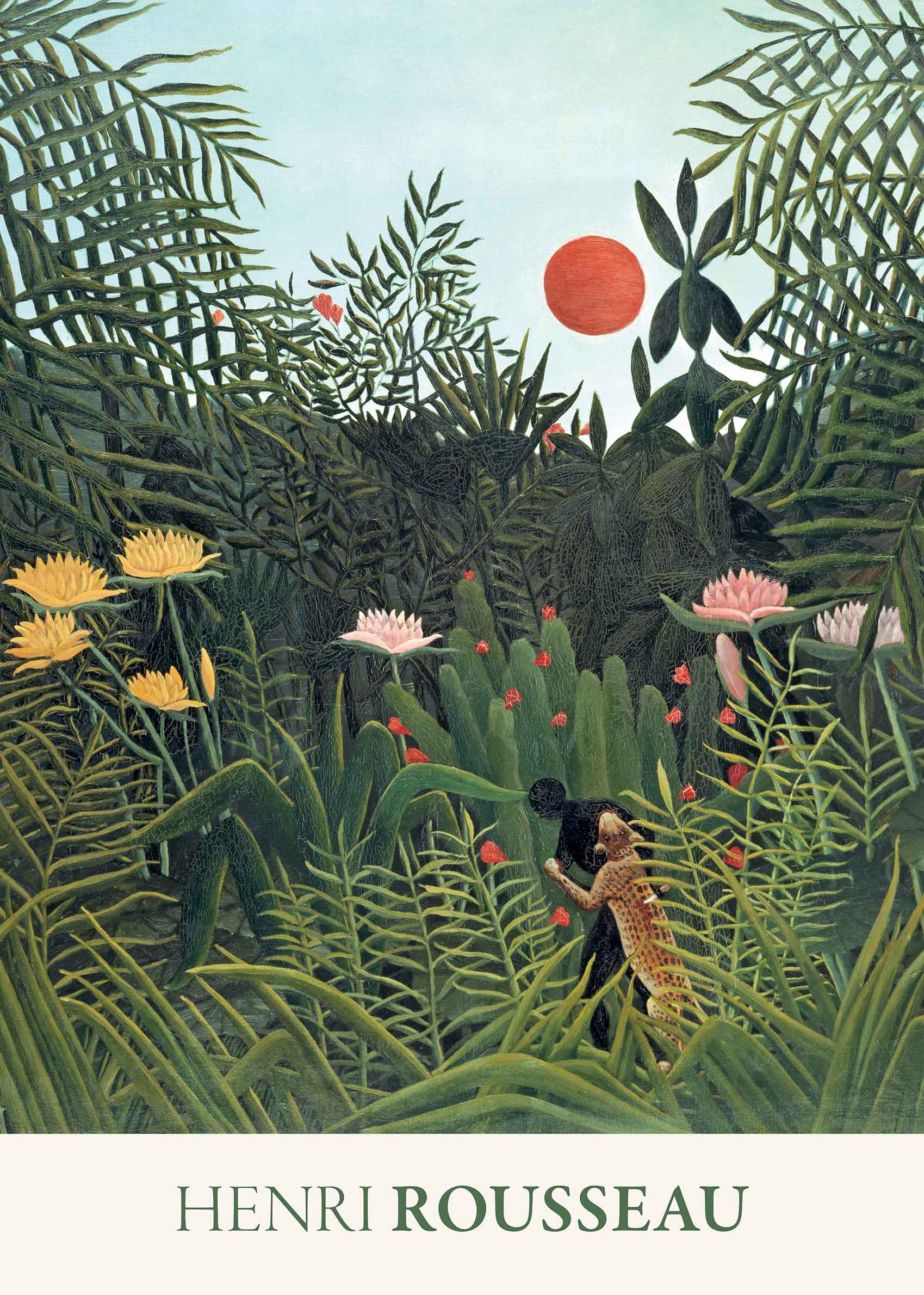 Virgin Forest with Sunset by Henri Rousseau Poster - Botanische Malerei (50x70 cm)