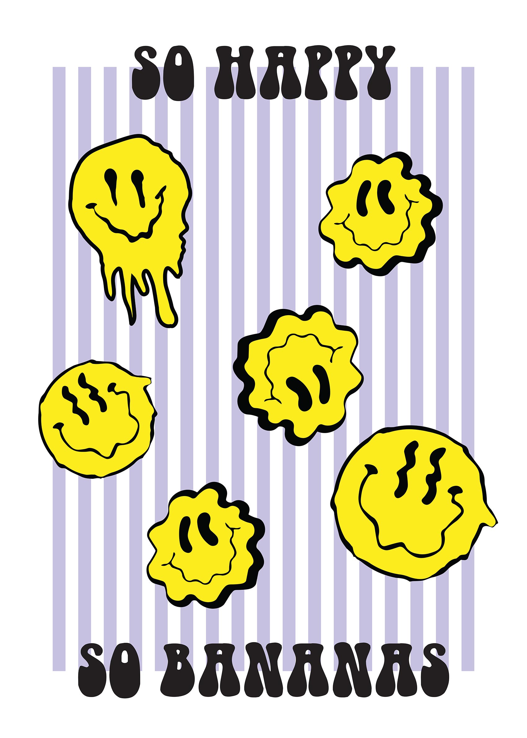 Go Bananas Poster - Typography illustration (50x70 cm)