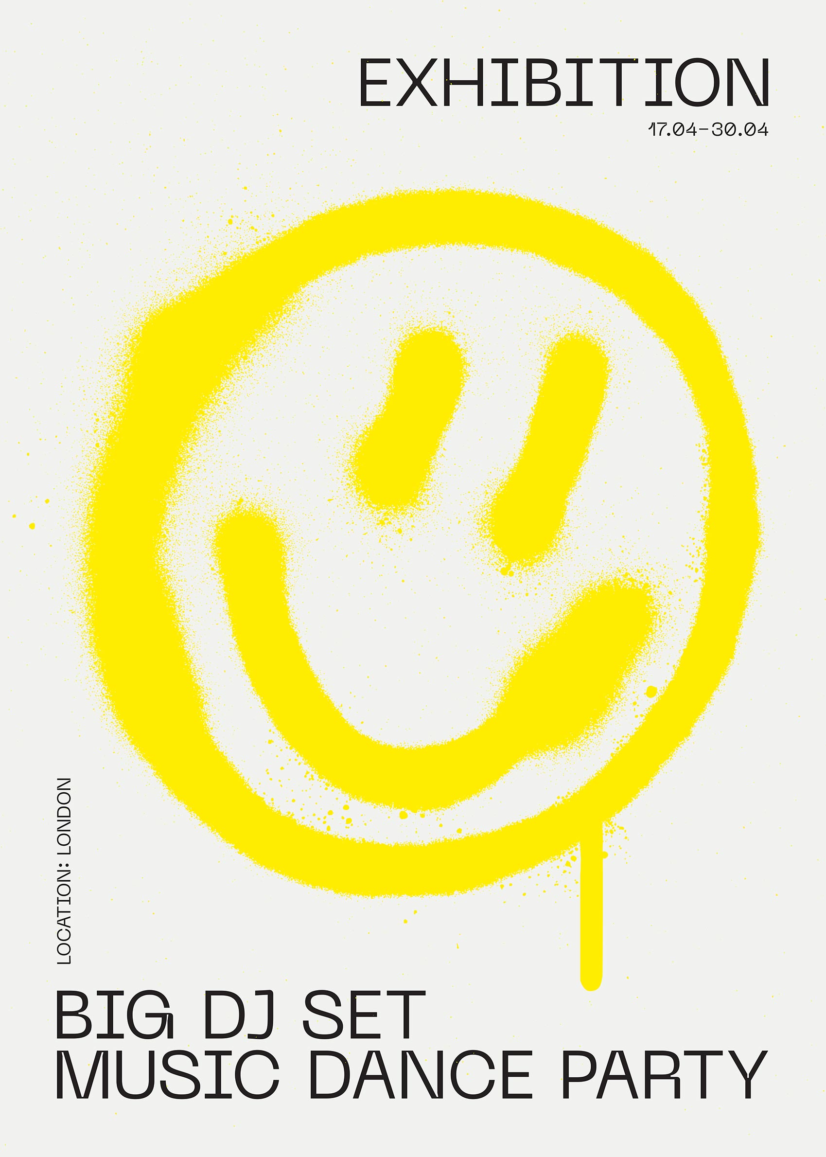 Music Dance Party Poster - Smiley illustration (50x70 cm)