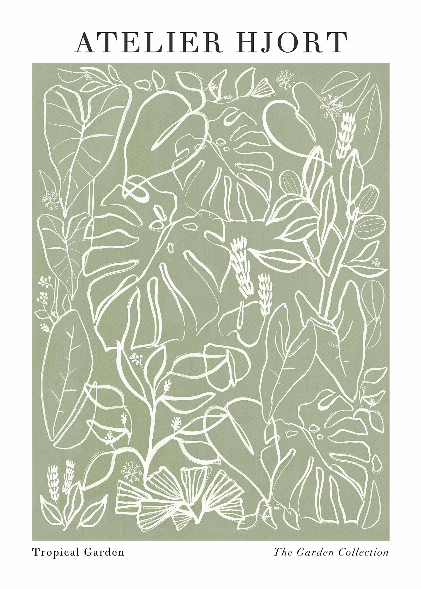 Tropical Garden Poster - Botanical line art (30x40 cm)