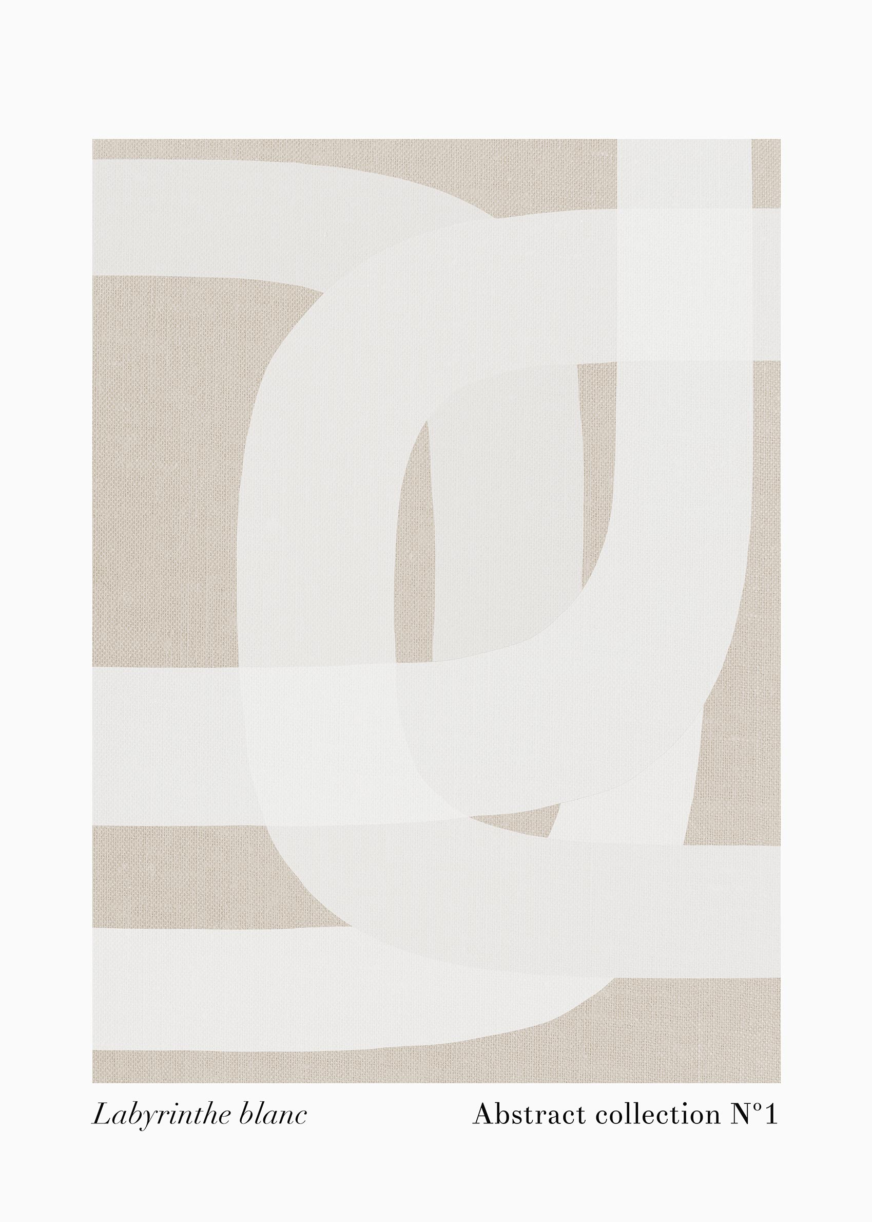Labyrinthe Blanc Poster - Abstract illustration (50x70 cm)