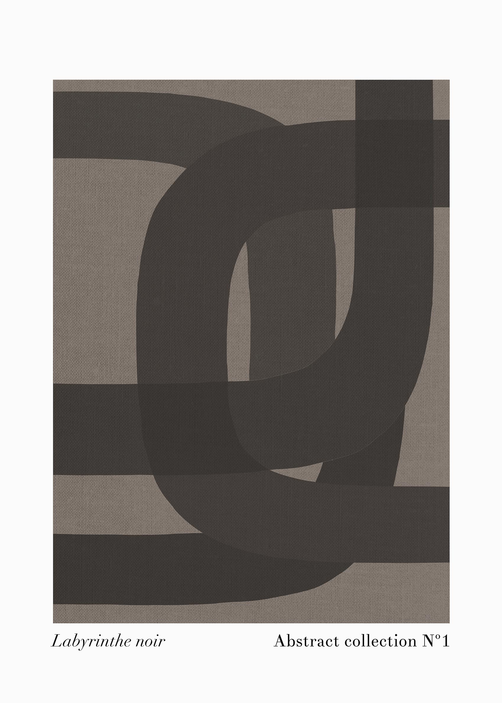 Labyrinthe Noir Poster - Abstract illustration (30x40 cm)