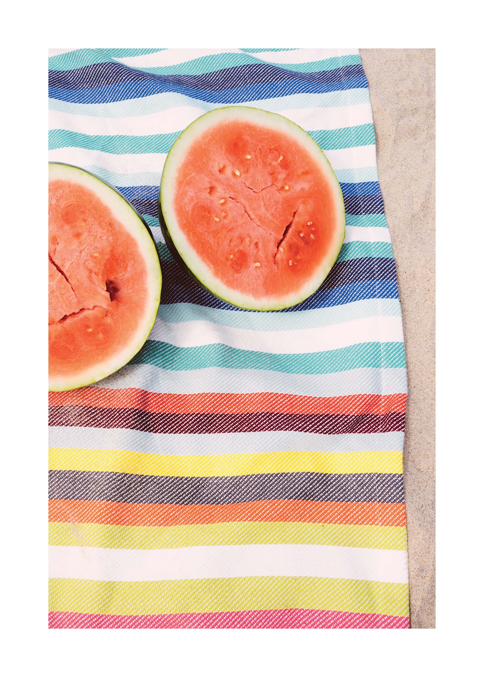 Beach Melons Poster - Food illustration (50x70 cm)