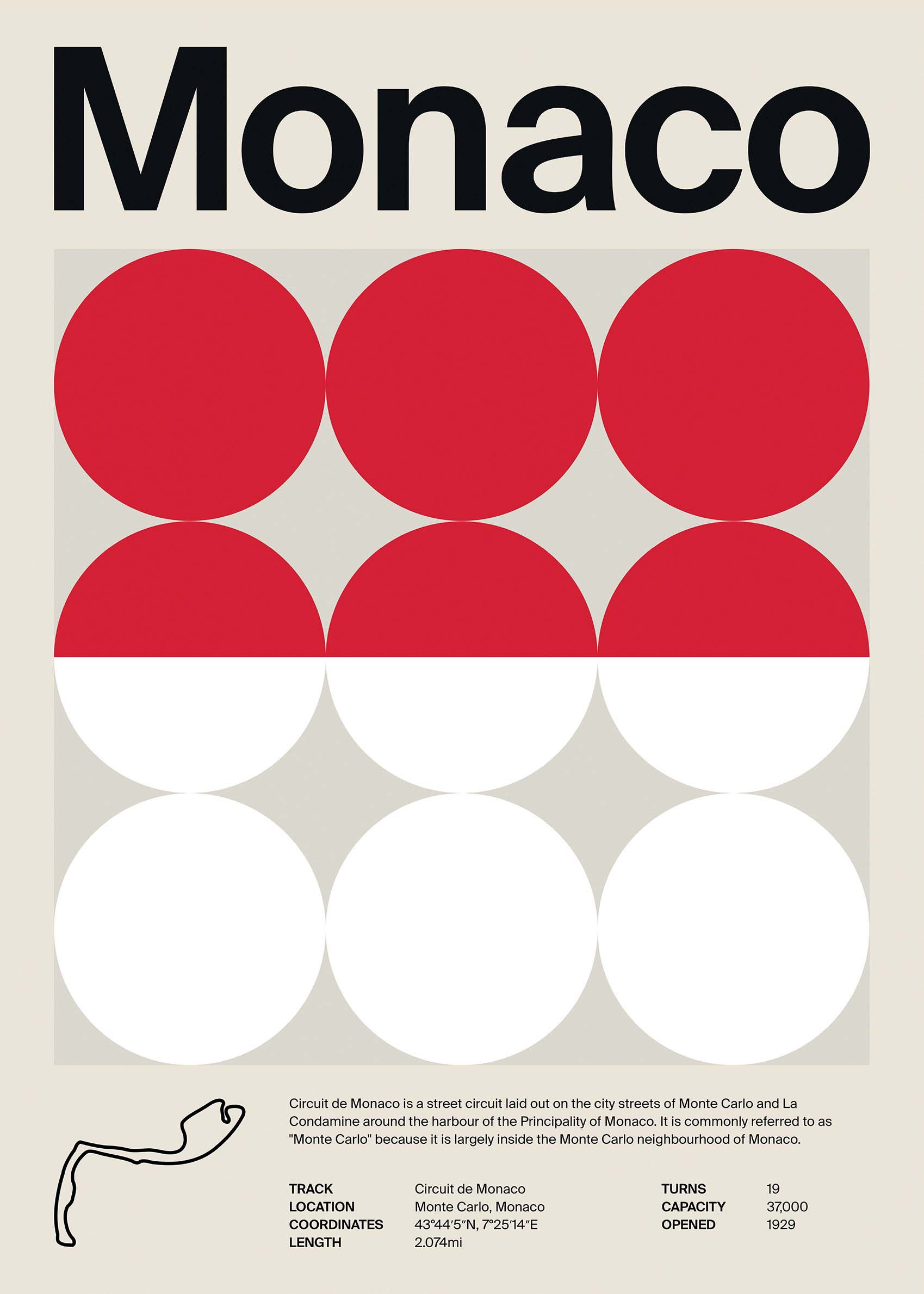 F1 Monaco Poster - Abstract illustration (30x40 cm)