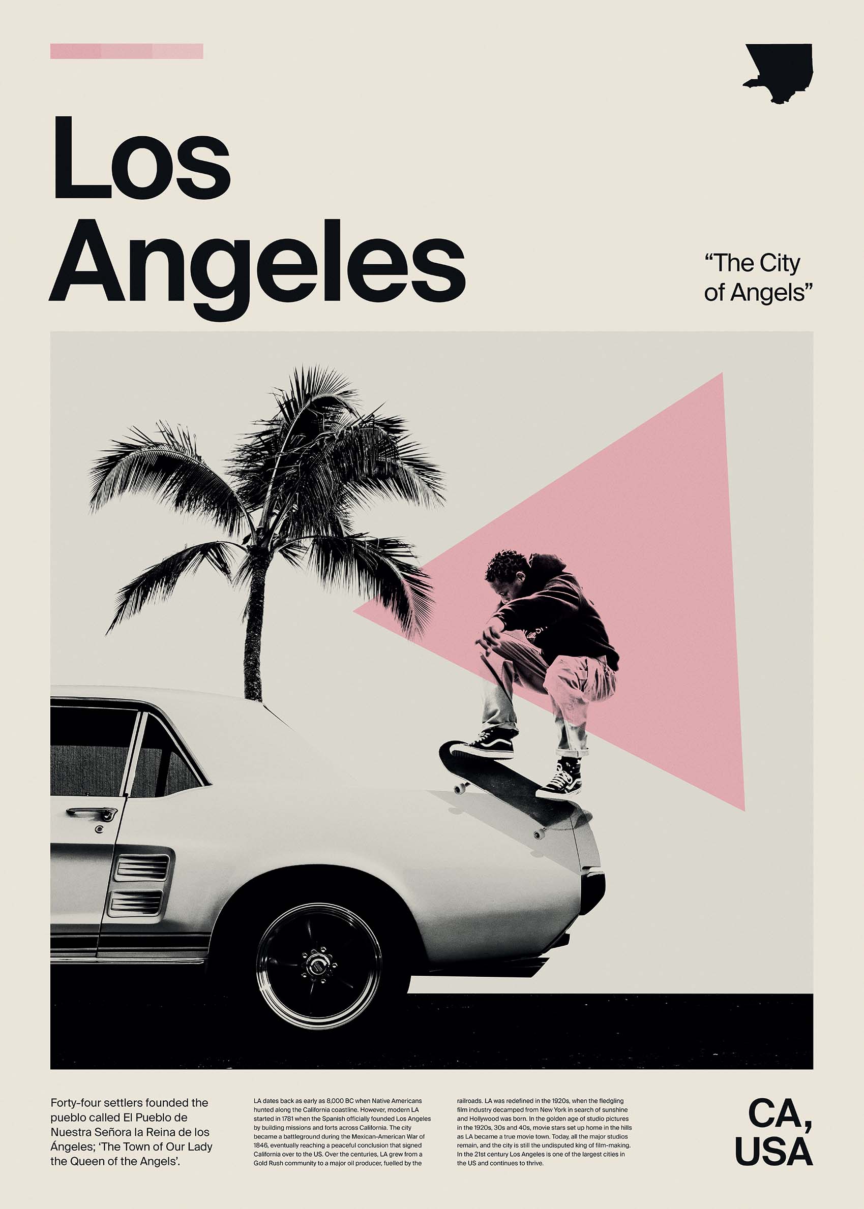 Los Angeles Poster - City illustration (70x100 cm)