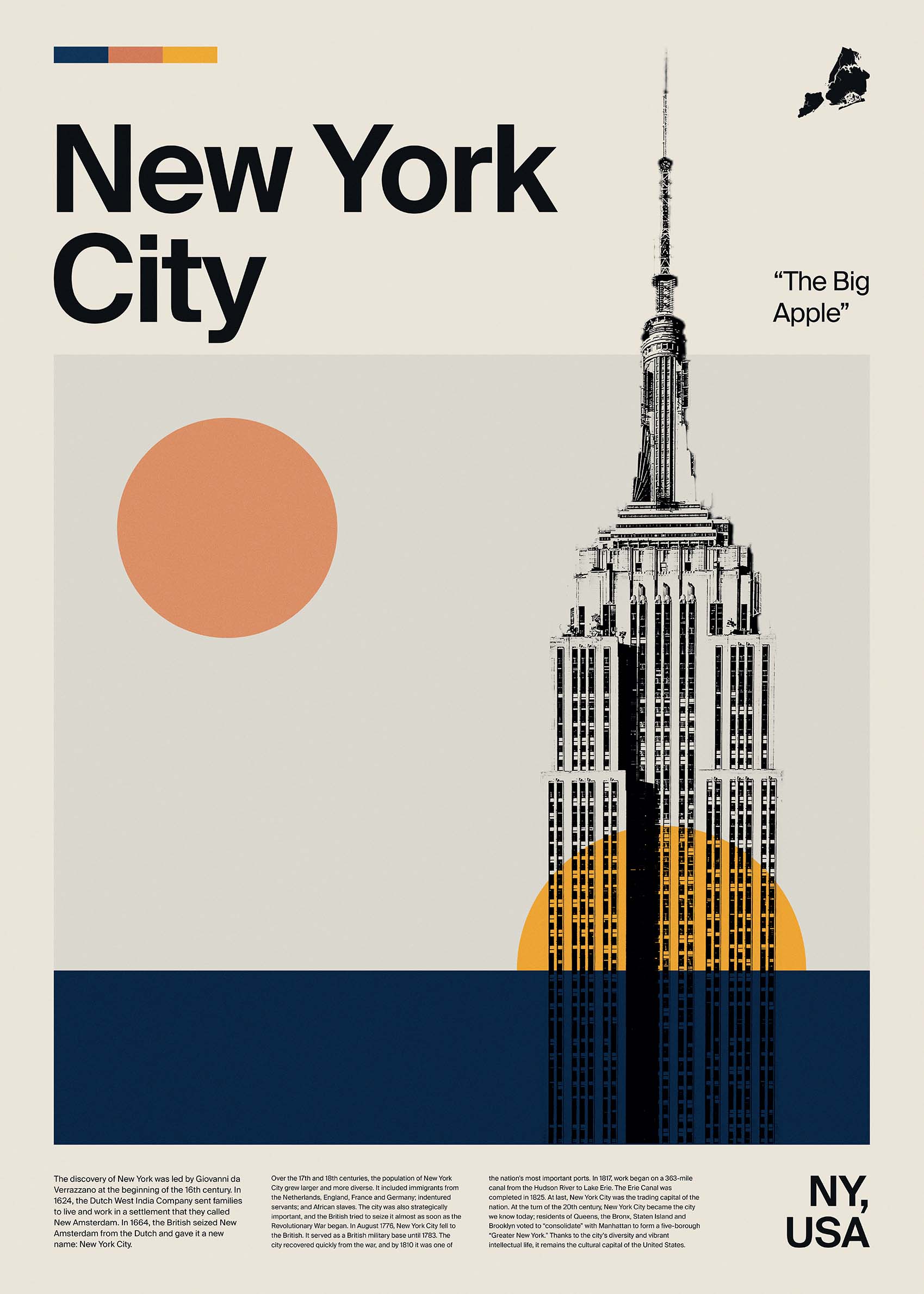 New York City poster - City illustration (70x100 cm)