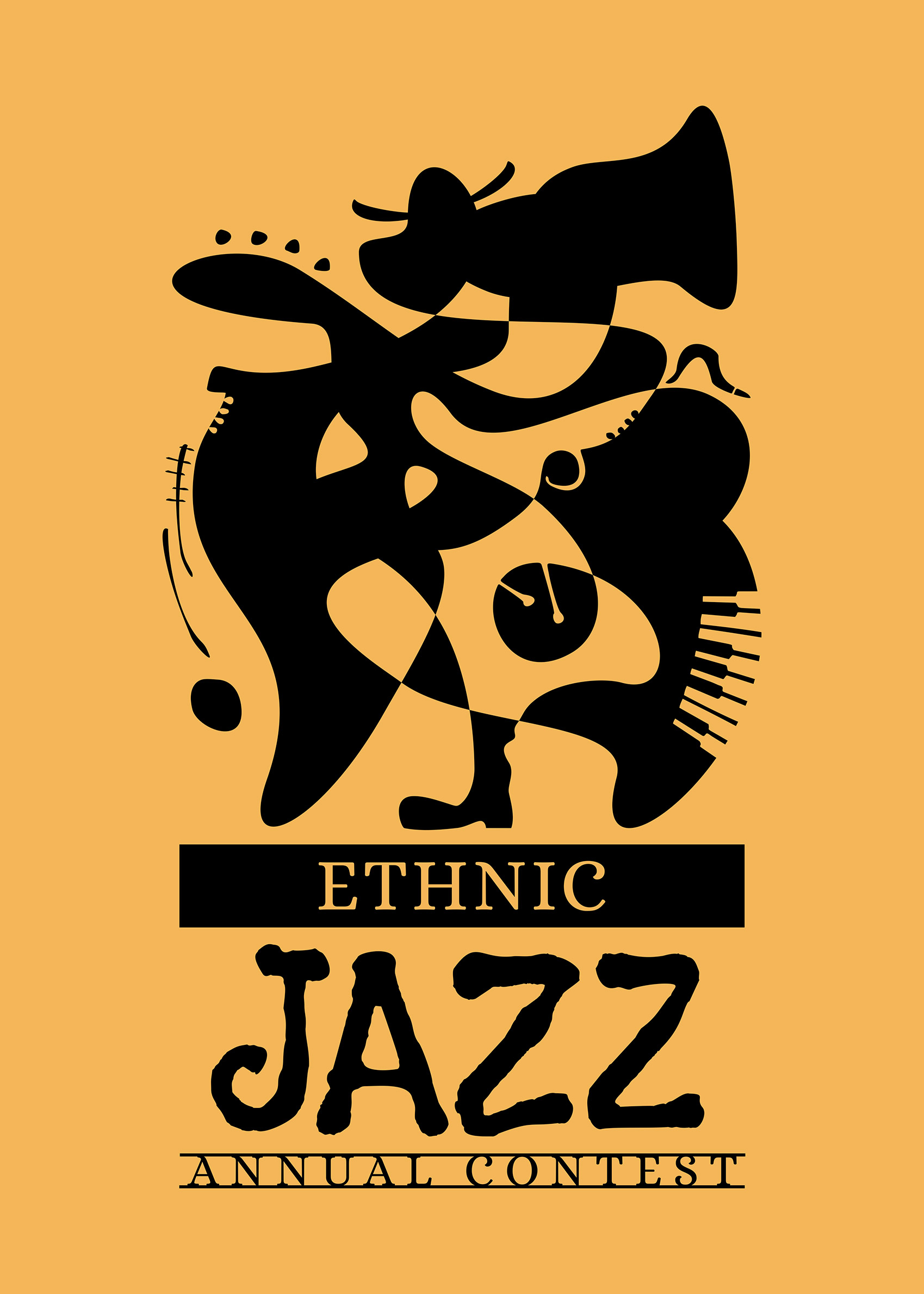 Ethnic Jazz poster - Abstract illustration (30x40 cm)