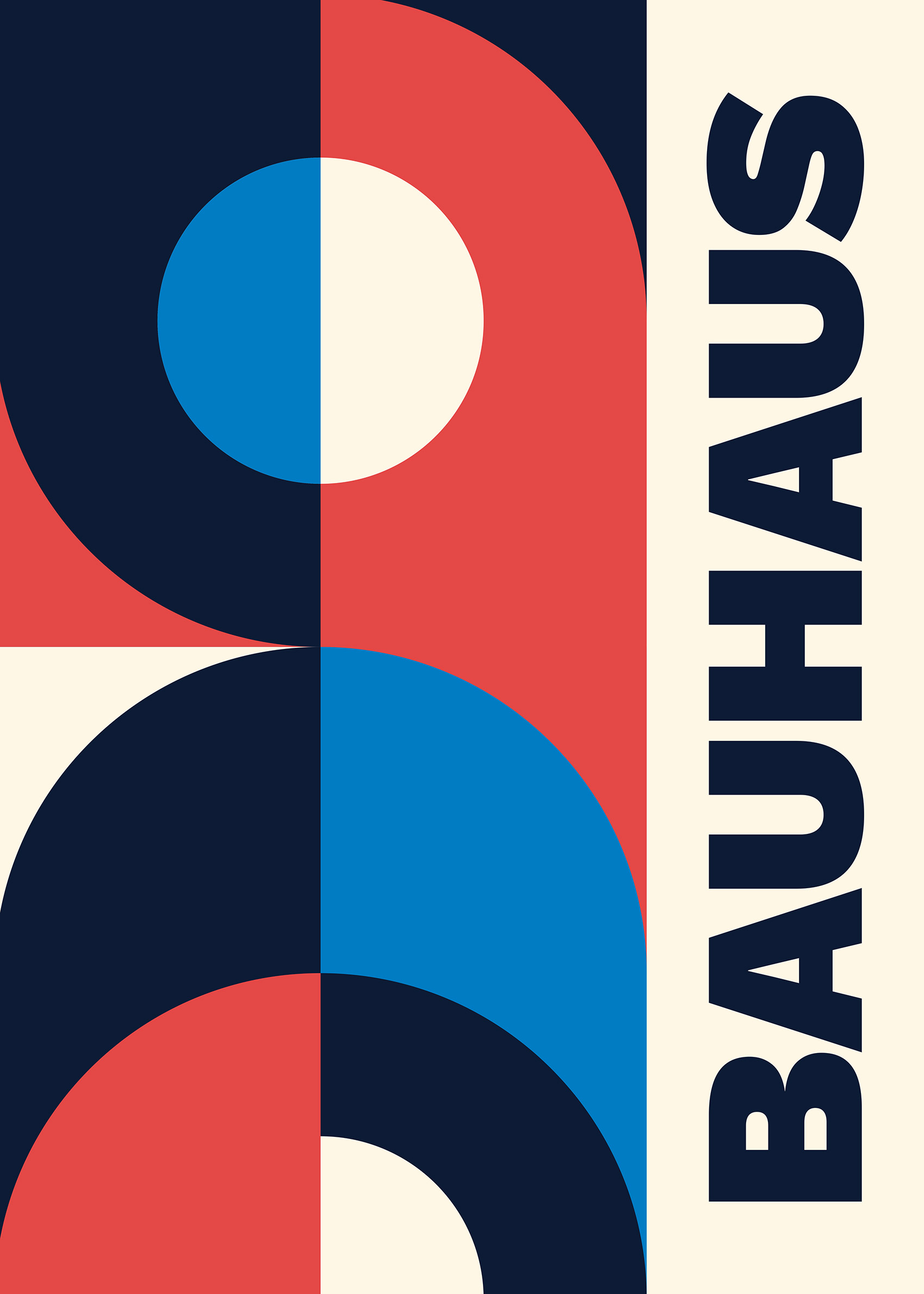 Bauhaus Pattern plakat - Typografisk illustration (30x40 cm)