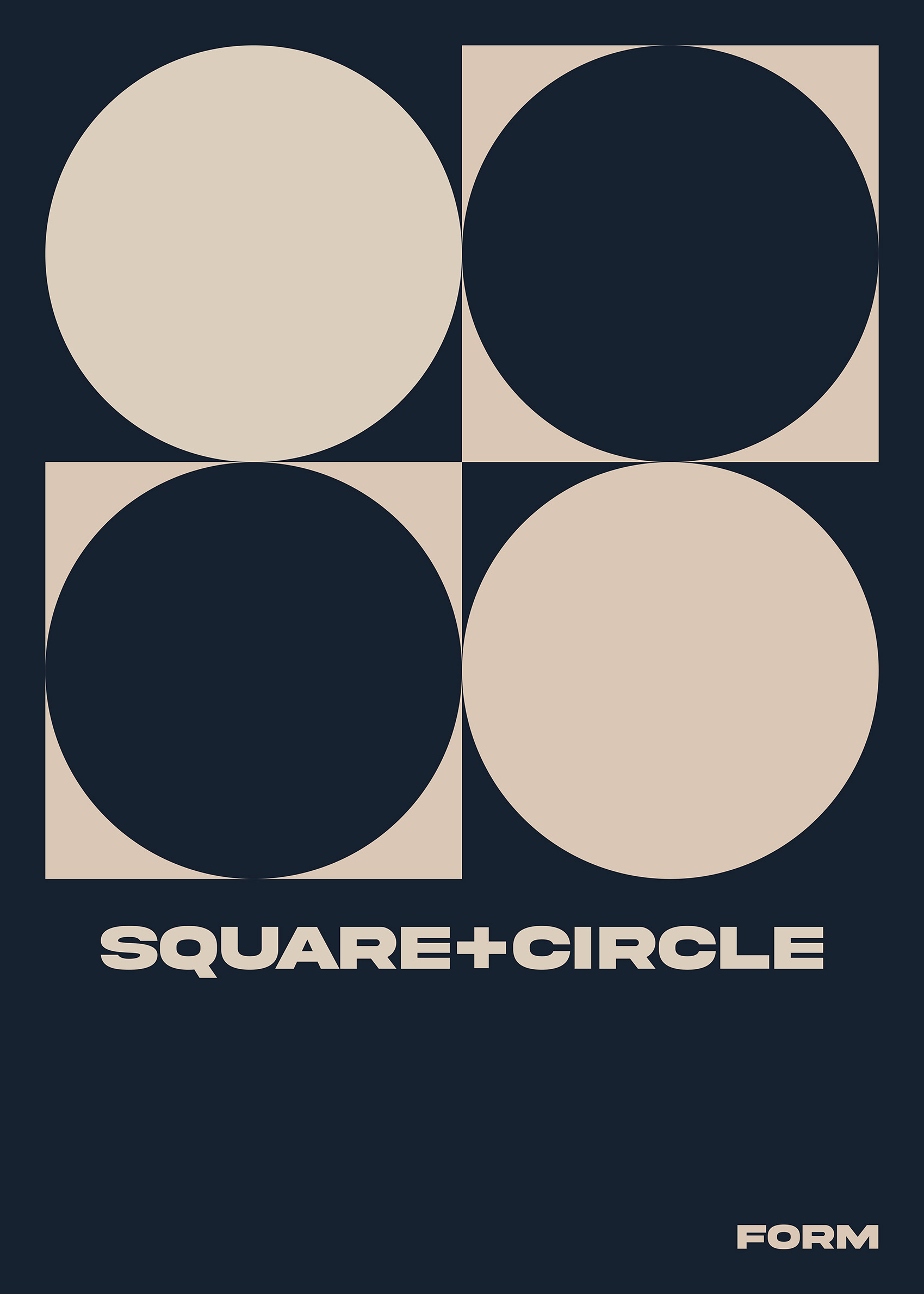 Square Circle Poster - Abstrakte Grafik (50x70 cm)