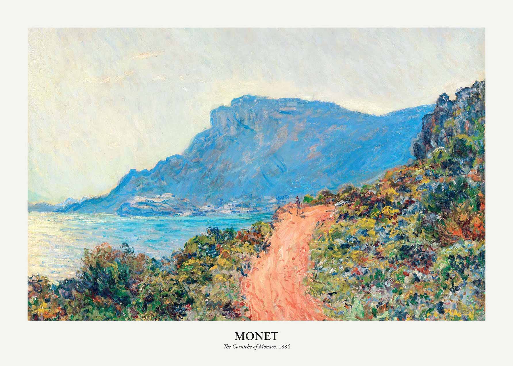 The Corniche of Monaco by Claude Monet plakat - Kystlandskab maleri (70x100 cm)