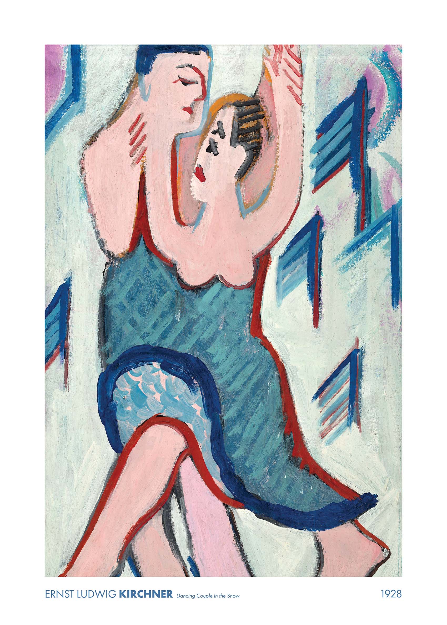 Dancing Couple by Ernst Ludwig Kirchner plakat - Danserillustration (50x70 cm)