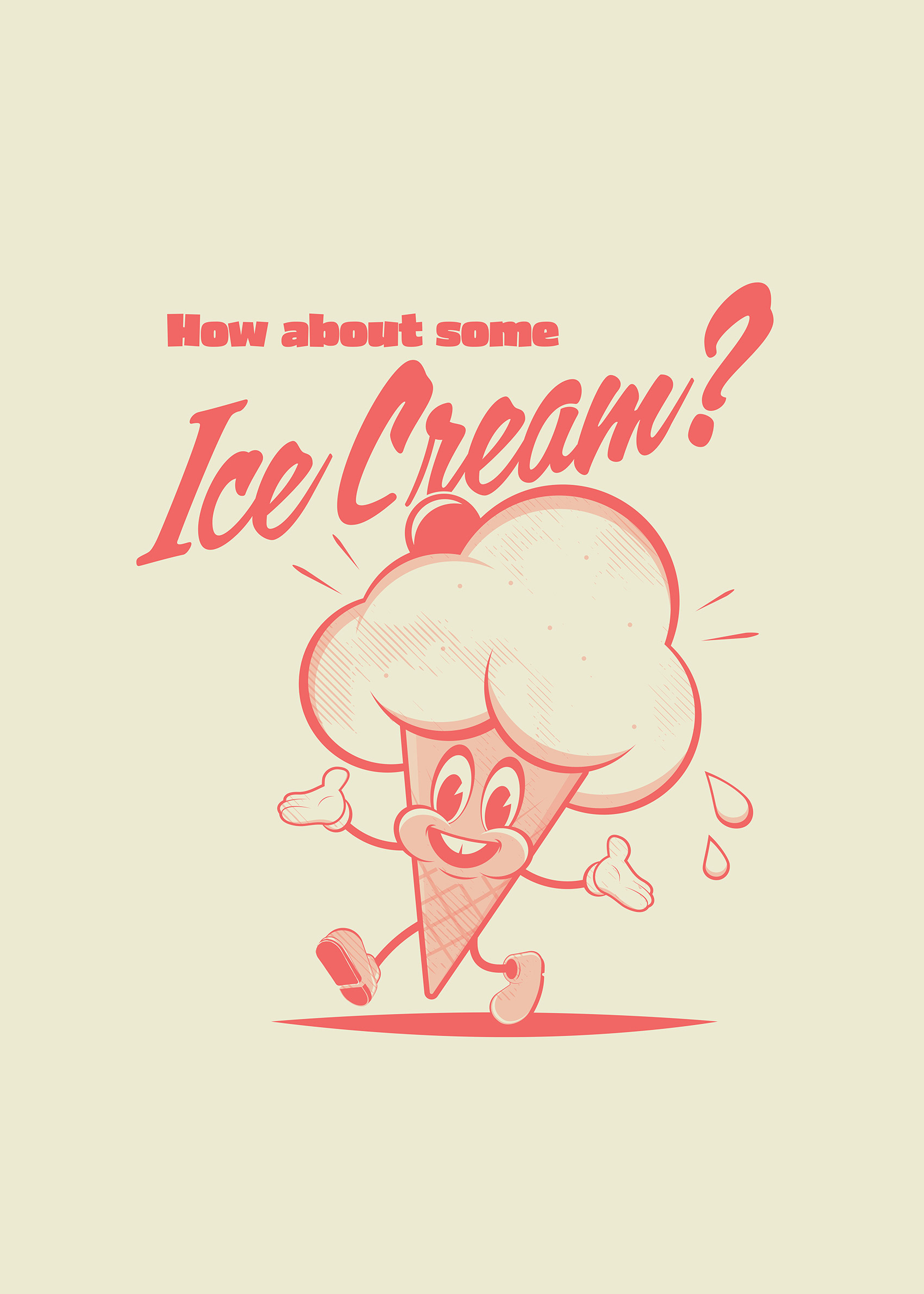 How about Ice Cream Poster - Ice cream illustration (50x70 cm)