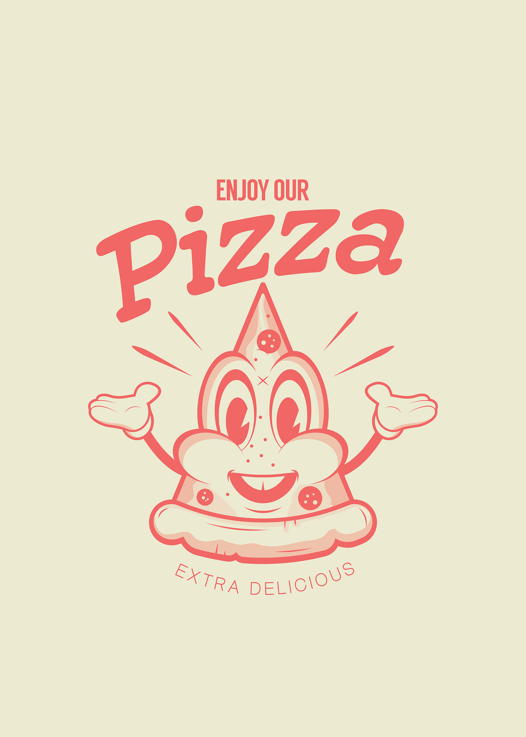 Enjoy your Pizza Poster - Pizza-Illustration (40x50 cm)